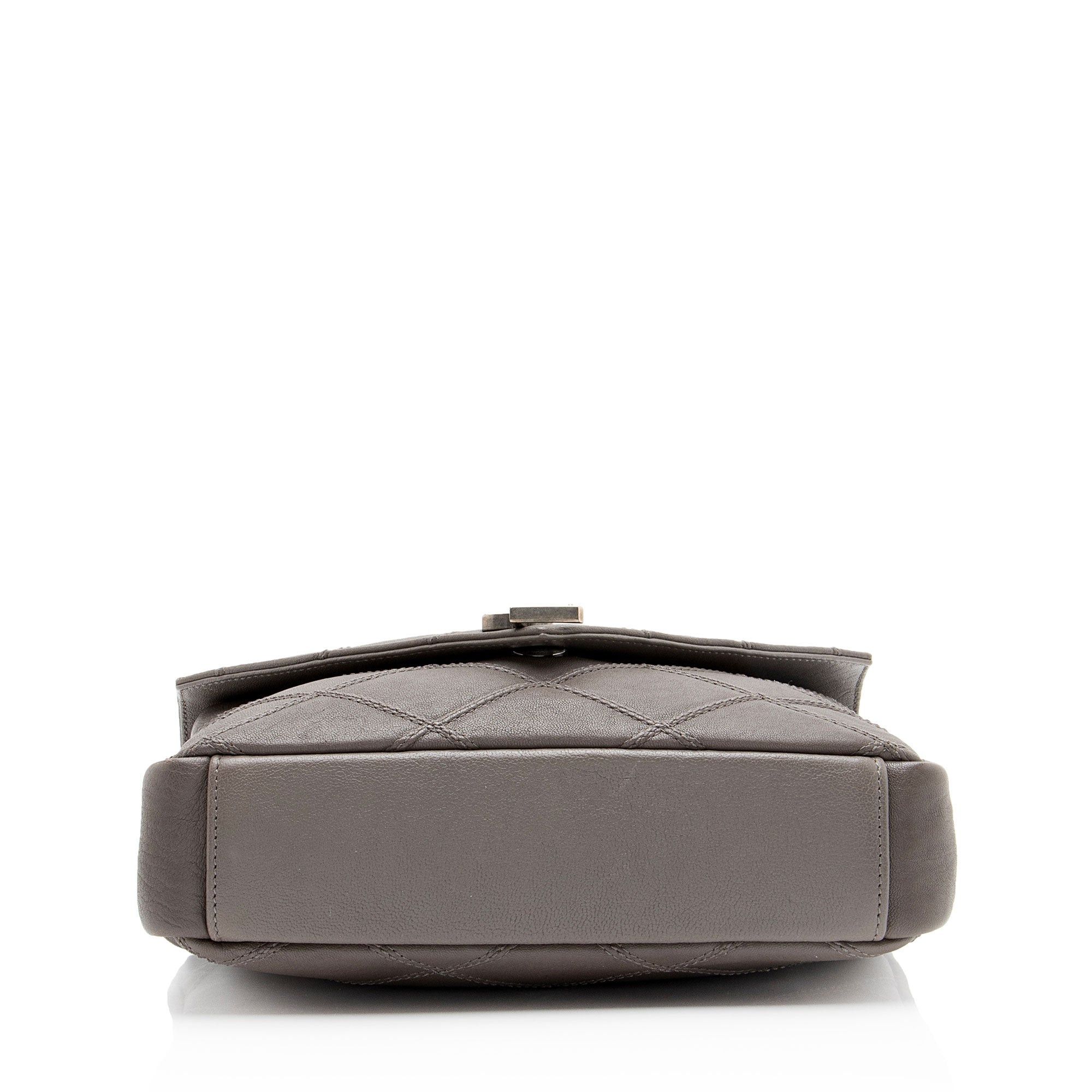 Saint Laurent Paris Saint Laurent Diamond Quilted Leather Monogram College Mediu Size ONE SIZE - 4 Thumbnail