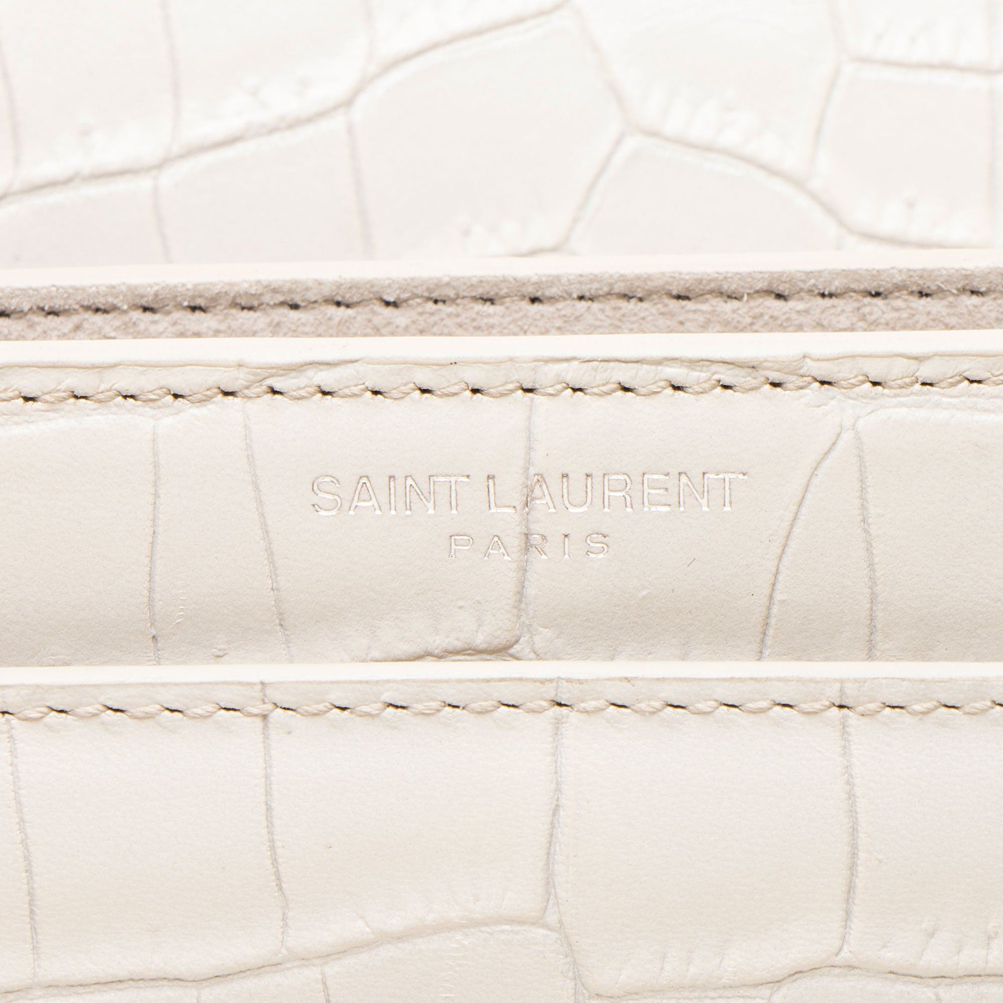 Saint Laurent Paris Saint Laurent Croc Embossed Leather Monogram Sunset Medium S Size ONE SIZE - 9 Thumbnail