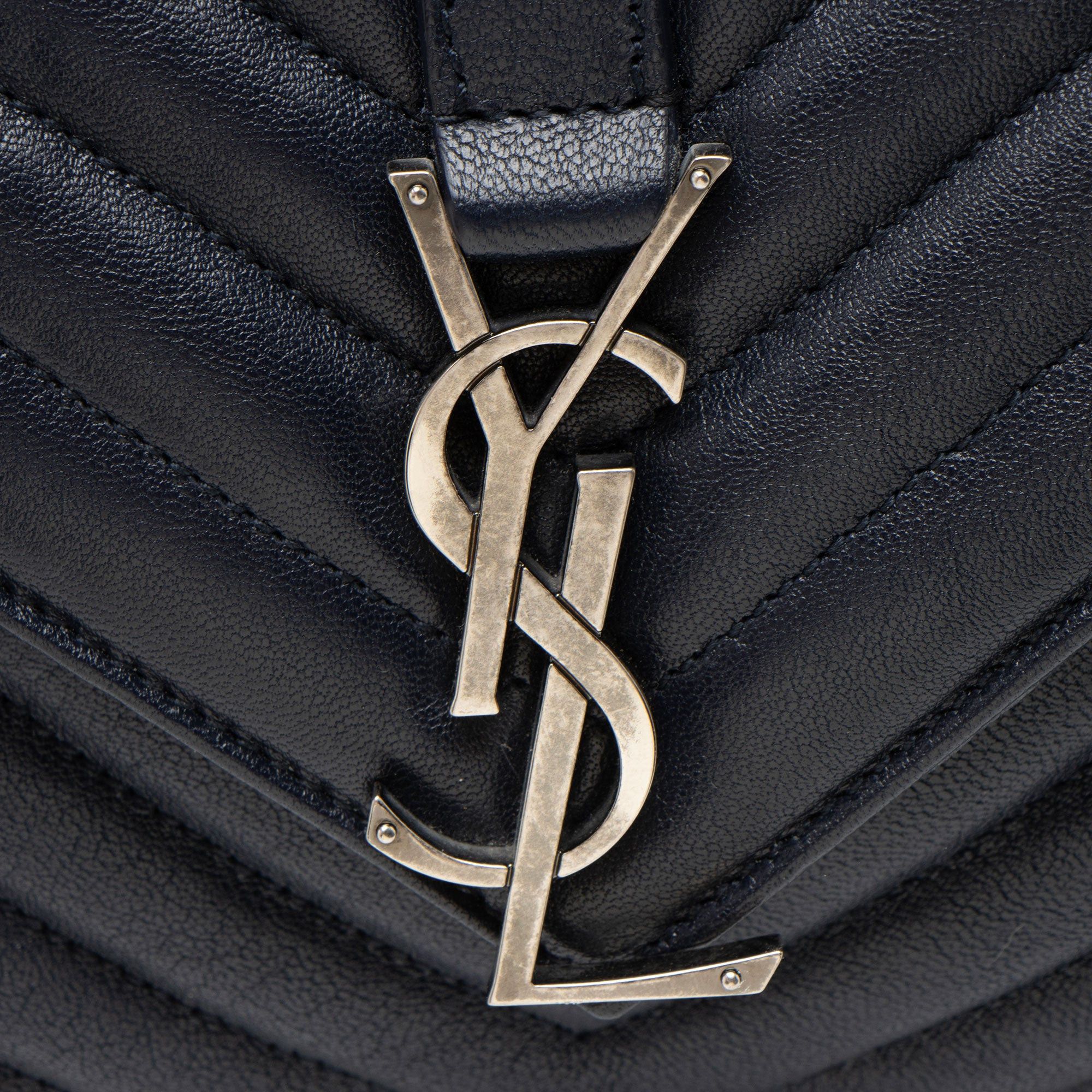Saint Laurent Paris Saint Laurent Matelasse Calfskin Monogram College Medium Sho Size ONE SIZE - 10 Thumbnail
