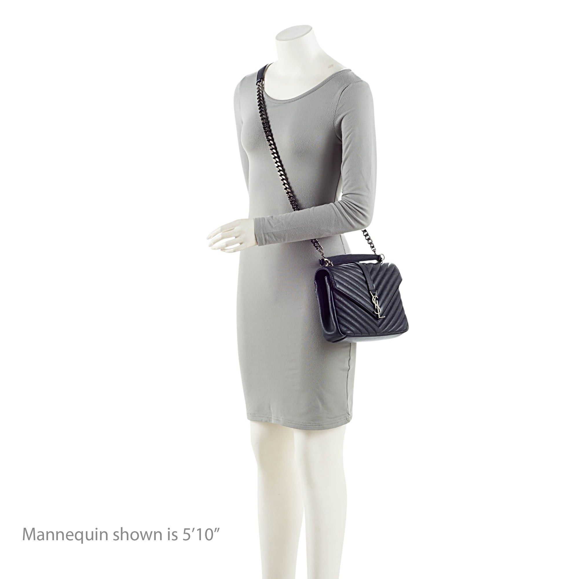 Saint Laurent Paris Saint Laurent Matelasse Calfskin Monogram College Medium Sho Size ONE SIZE - 5 Thumbnail