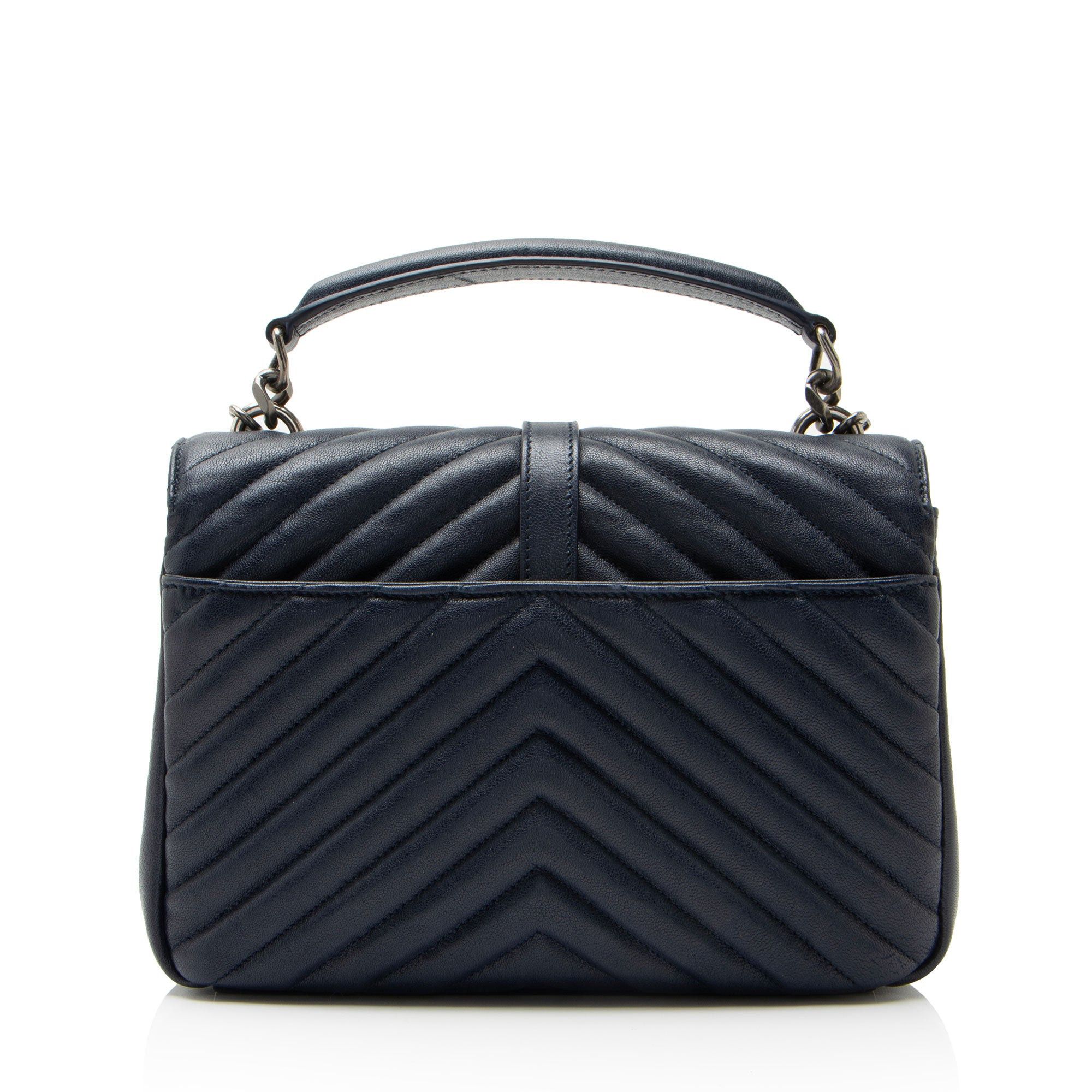 Saint Laurent Paris Saint Laurent Matelasse Calfskin Monogram College Medium Sho Size ONE SIZE - 3 Thumbnail