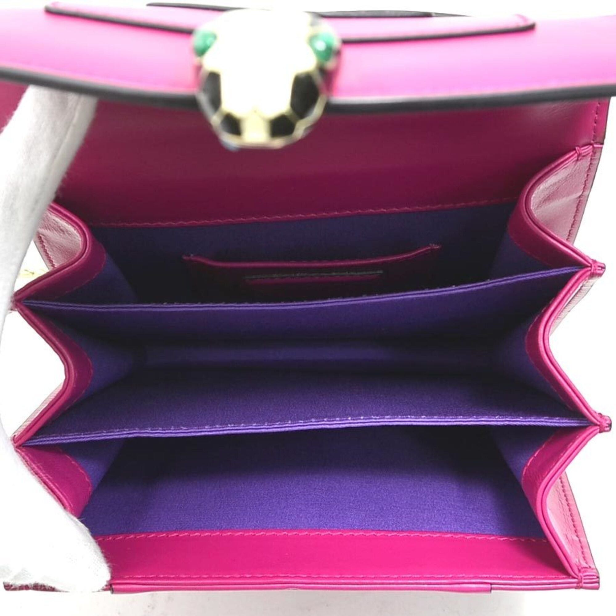 Bvlgari Bulgari BVLGARI Serpenti Forever Leather Handbag Shoulder Bag, Magenta Gold, Women's e62184c Size ONE SIZE - 5 Thumbnail