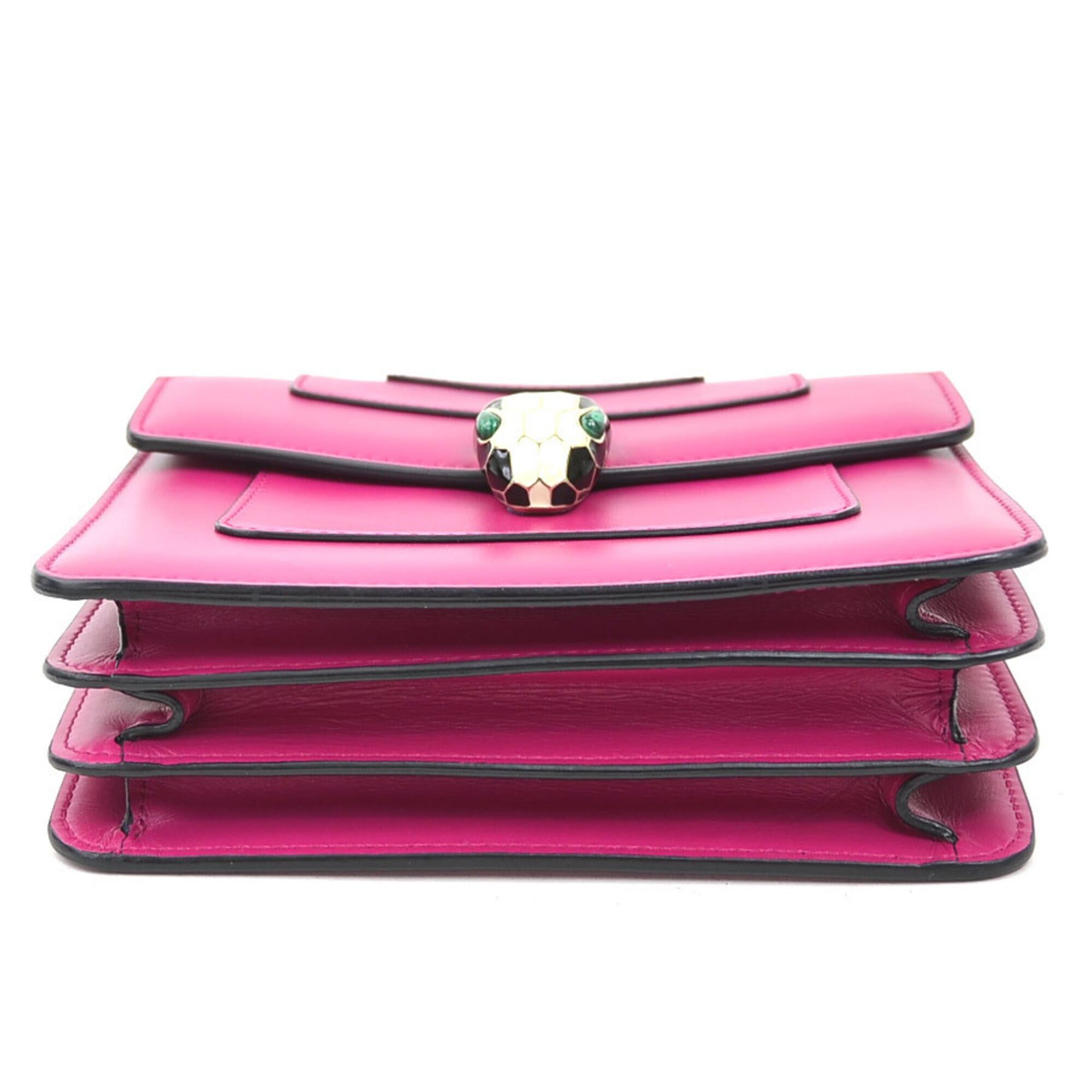 Bvlgari Bulgari BVLGARI Serpenti Forever Leather Handbag Shoulder Bag, Magenta Gold, Women's e62184c Size ONE SIZE - 4 Thumbnail