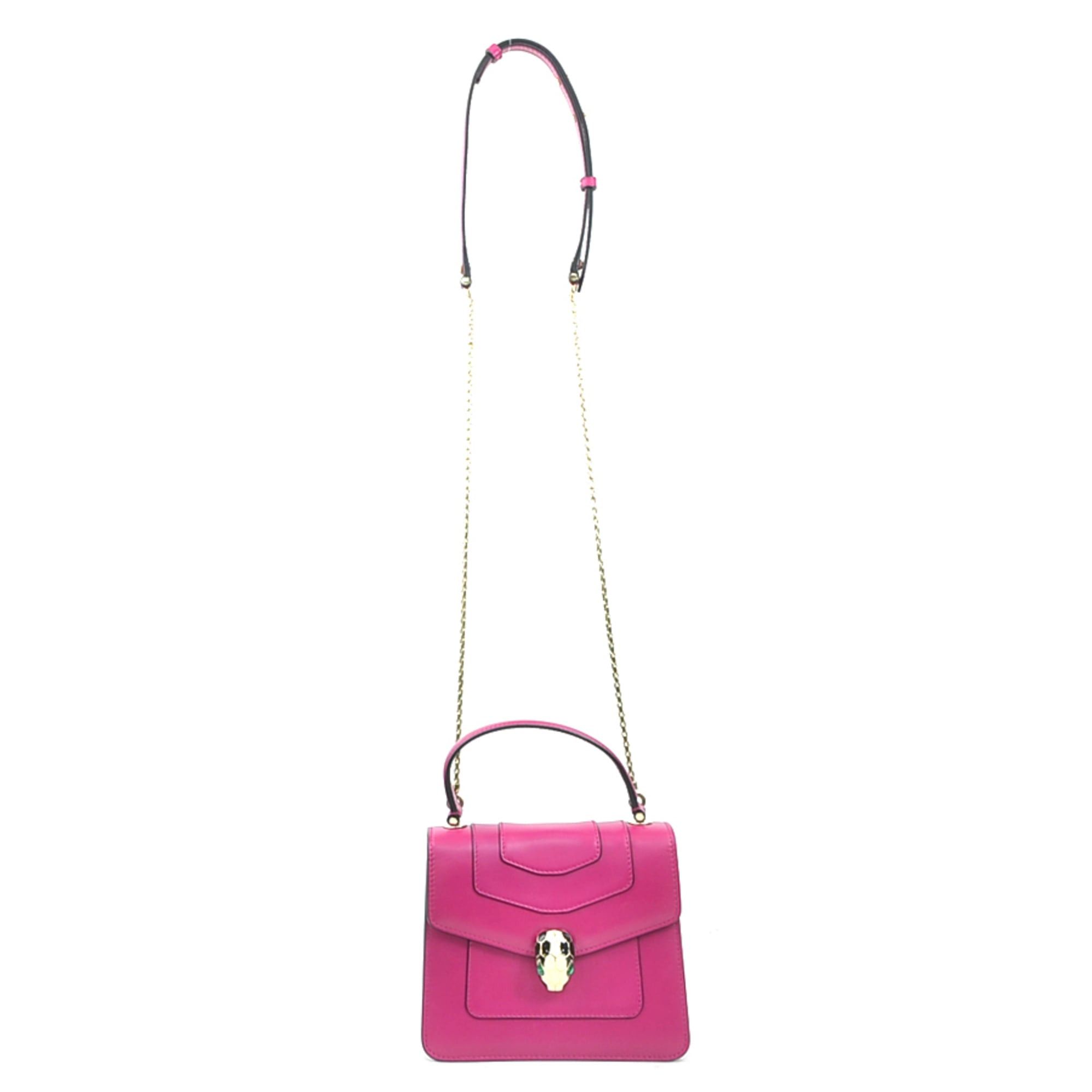 Bvlgari Bulgari BVLGARI Serpenti Forever Leather Handbag Shoulder Bag, Magenta Gold, Women's e62184c Size ONE SIZE - 16 Thumbnail