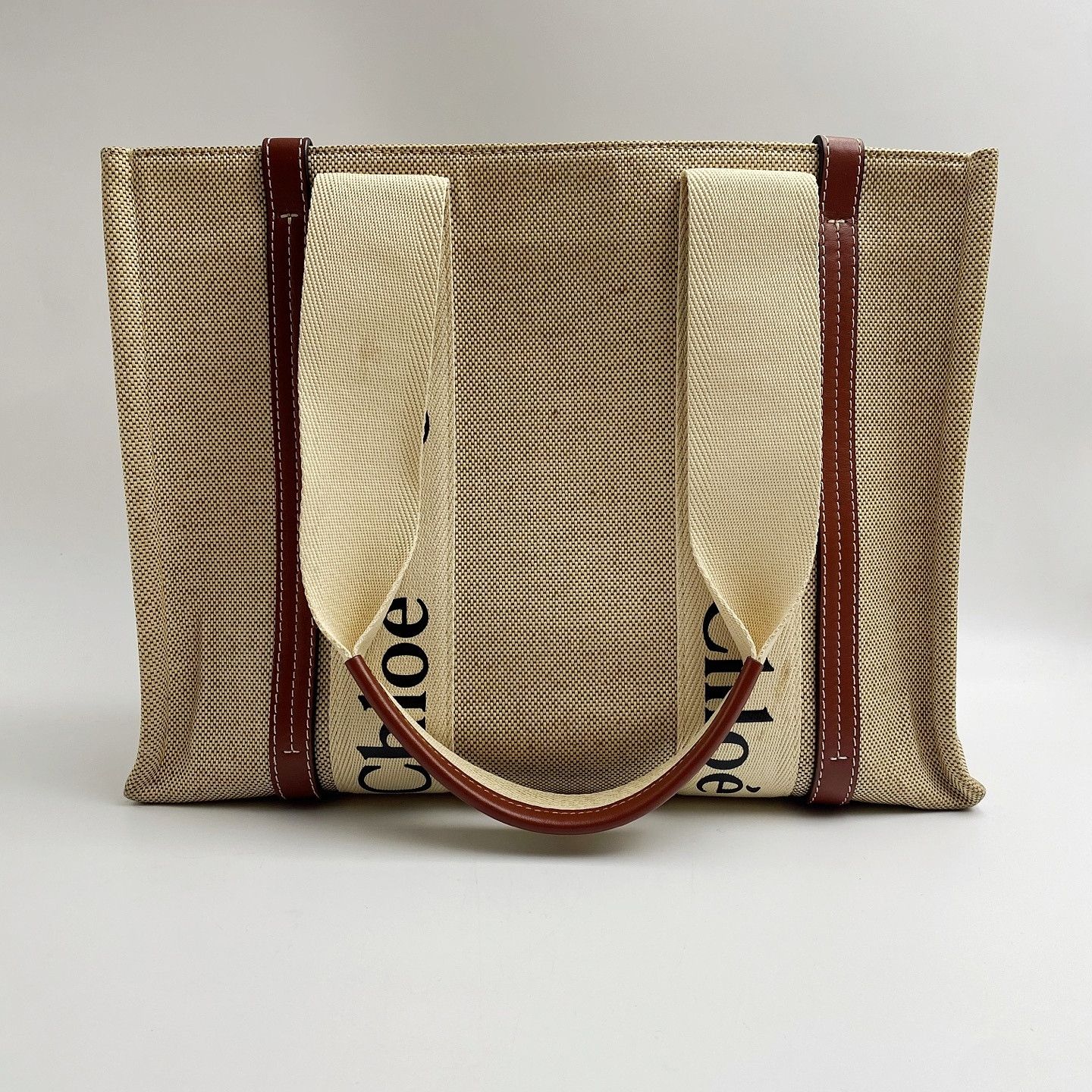 Chloe Chloe Woody Medium Linen Canvas Tote Bag Size ONE SIZE - 2 Thumbnail