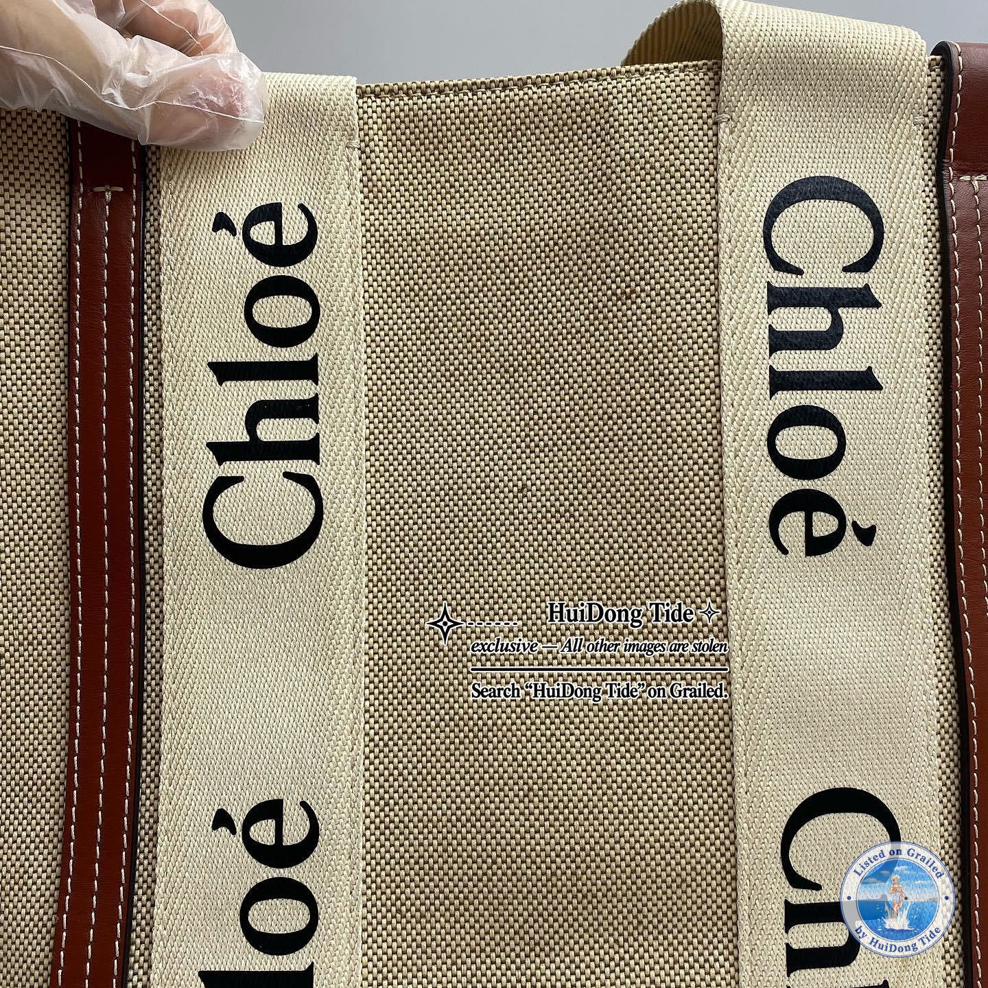 Chloe Chloe Woody Medium Linen Canvas Tote Bag Size ONE SIZE - 18 Thumbnail