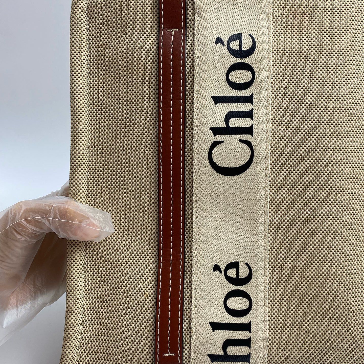 Chloe Chloe Woody Medium Linen Canvas Tote Bag Size ONE SIZE - 6 Thumbnail