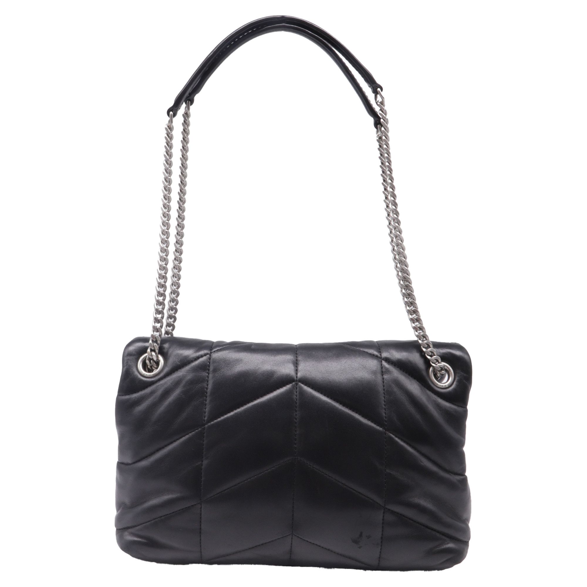 Saint Laurent Paris Saint Laurent Small Puffer Loulou Shoulder Bag in Black Leat Size ONE SIZE - 4 Thumbnail