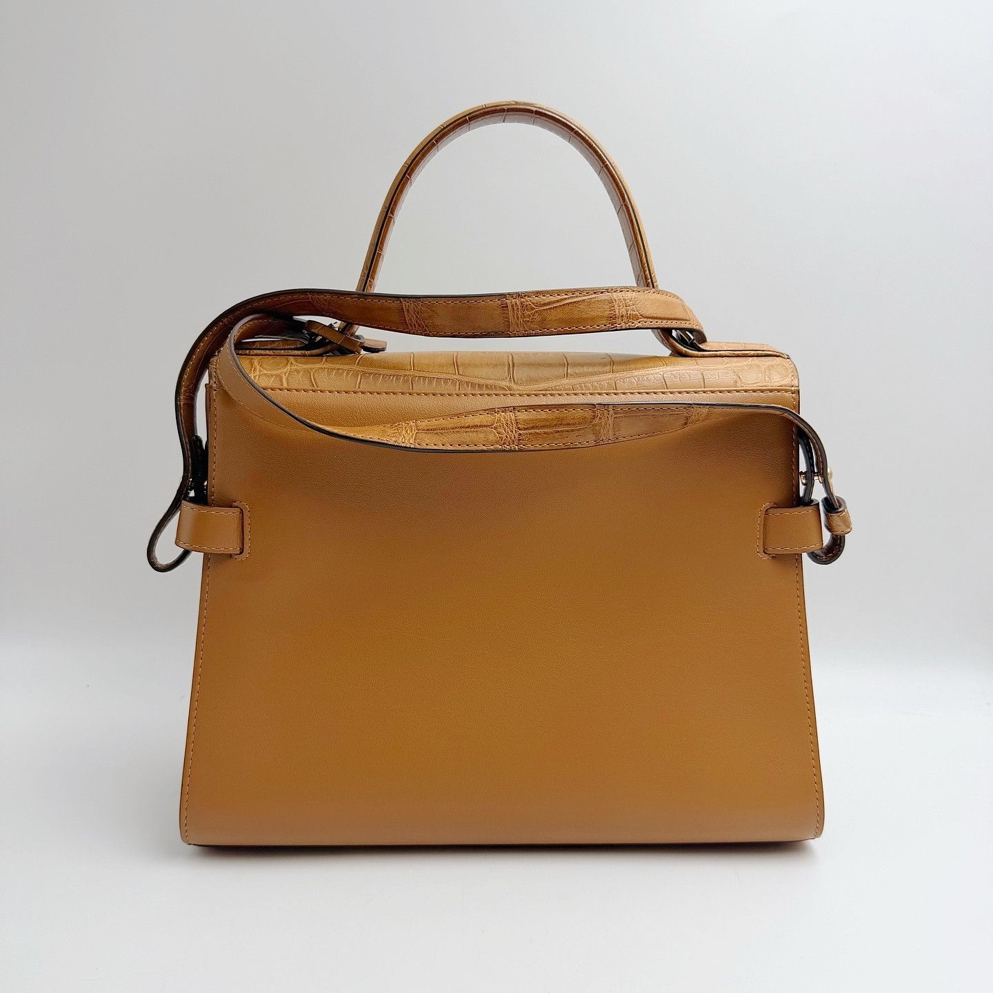 Delvaux Delvaux Tempête Crocodile Trim Handle Bag ONE SIZE Size ONE SIZE - 2 Thumbnail