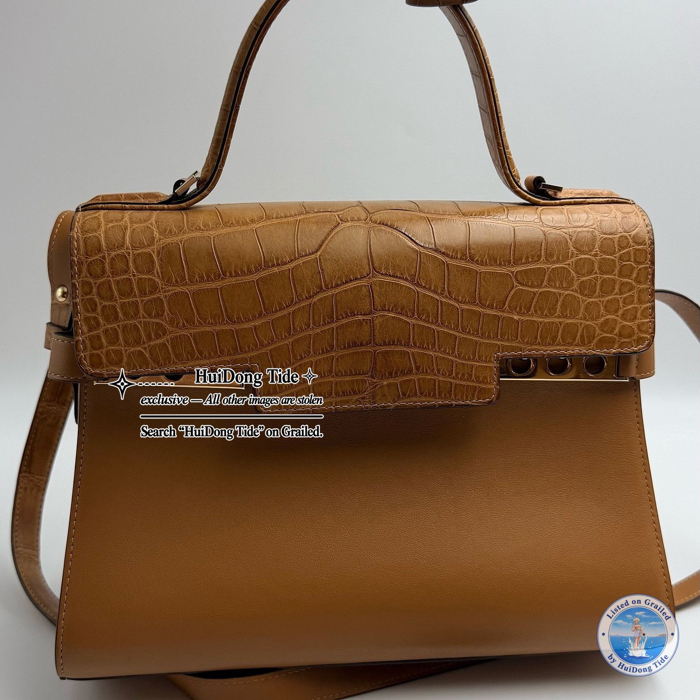 Delvaux Delvaux Tempête Crocodile Trim Handle Bag ONE SIZE Size ONE SIZE - 8 Thumbnail