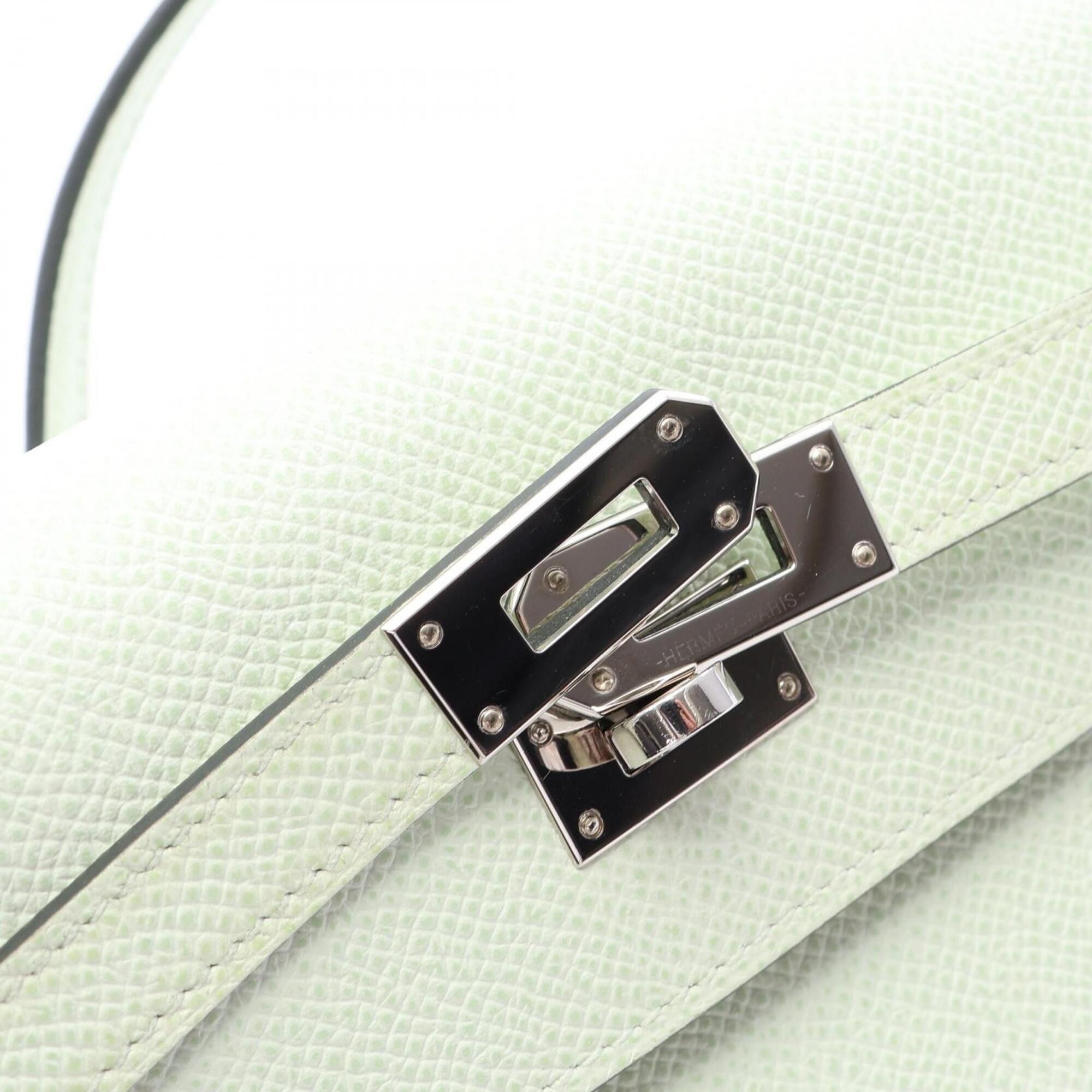 Hermes Hermes Kelly To Go Shoulder Bag/Handbag, Leather, Veau Epsom, Women's, Green Size ONE SIZE - 7 Thumbnail