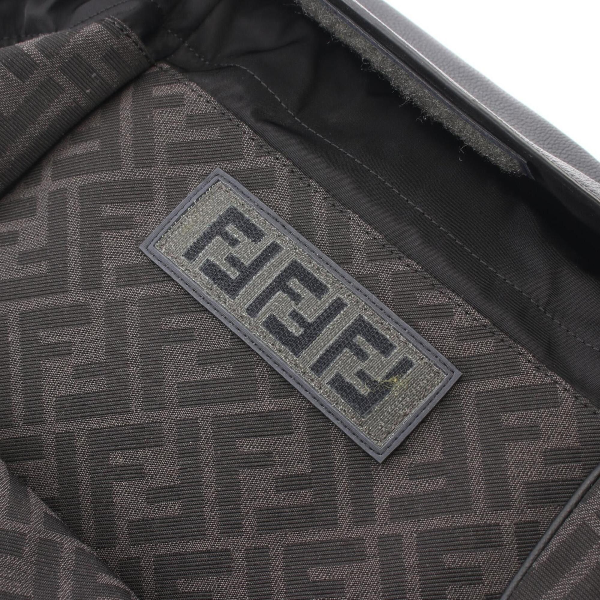 Fendi Fendi FF Jacquard Drive Zucca Backpack/Handbag - Canvas and Leather Men's Gray/Black Size ONE SIZE - 8 Thumbnail