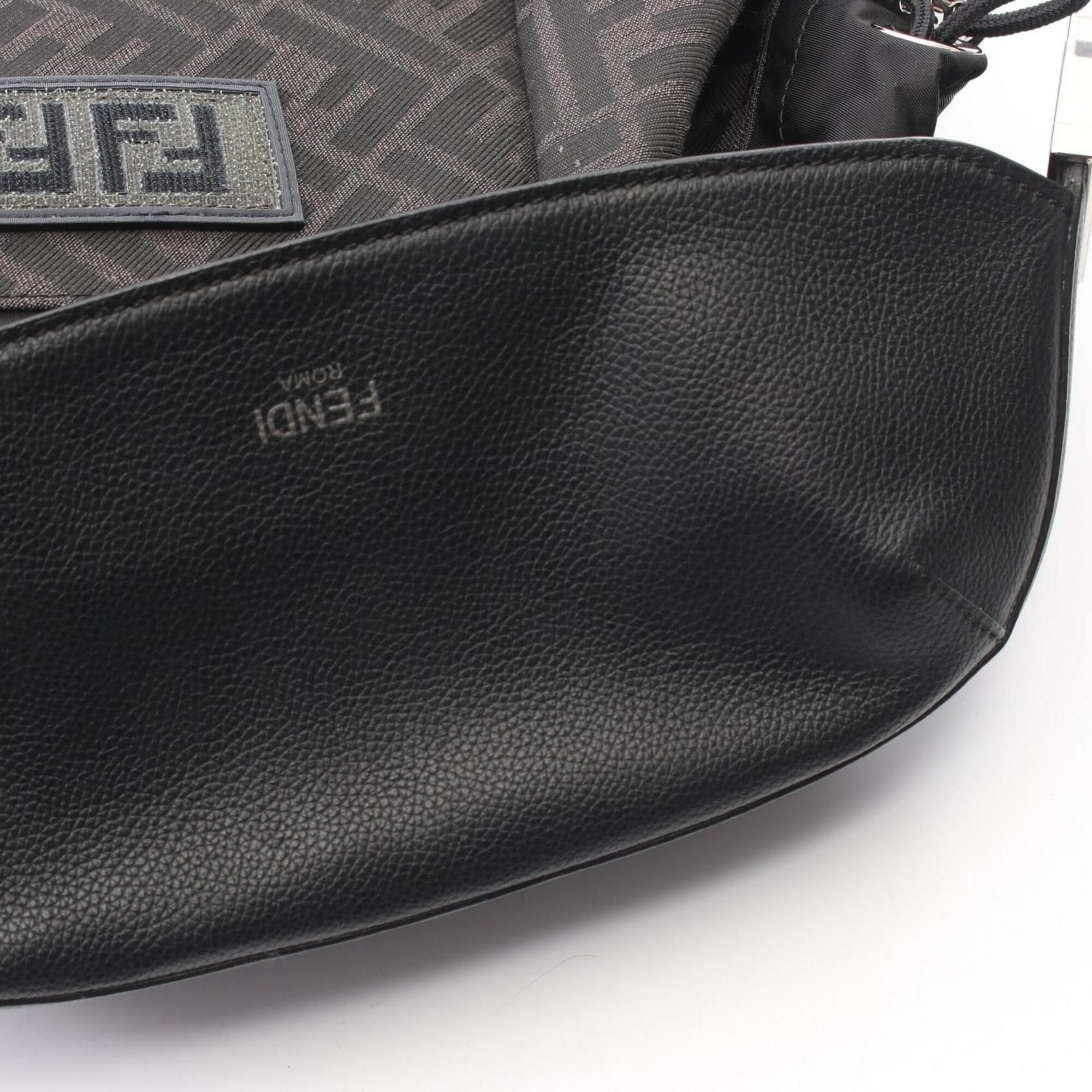 Fendi Fendi FF Jacquard Drive Zucca Backpack/Handbag - Canvas and Leather Men's Gray/Black Size ONE SIZE - 7 Thumbnail