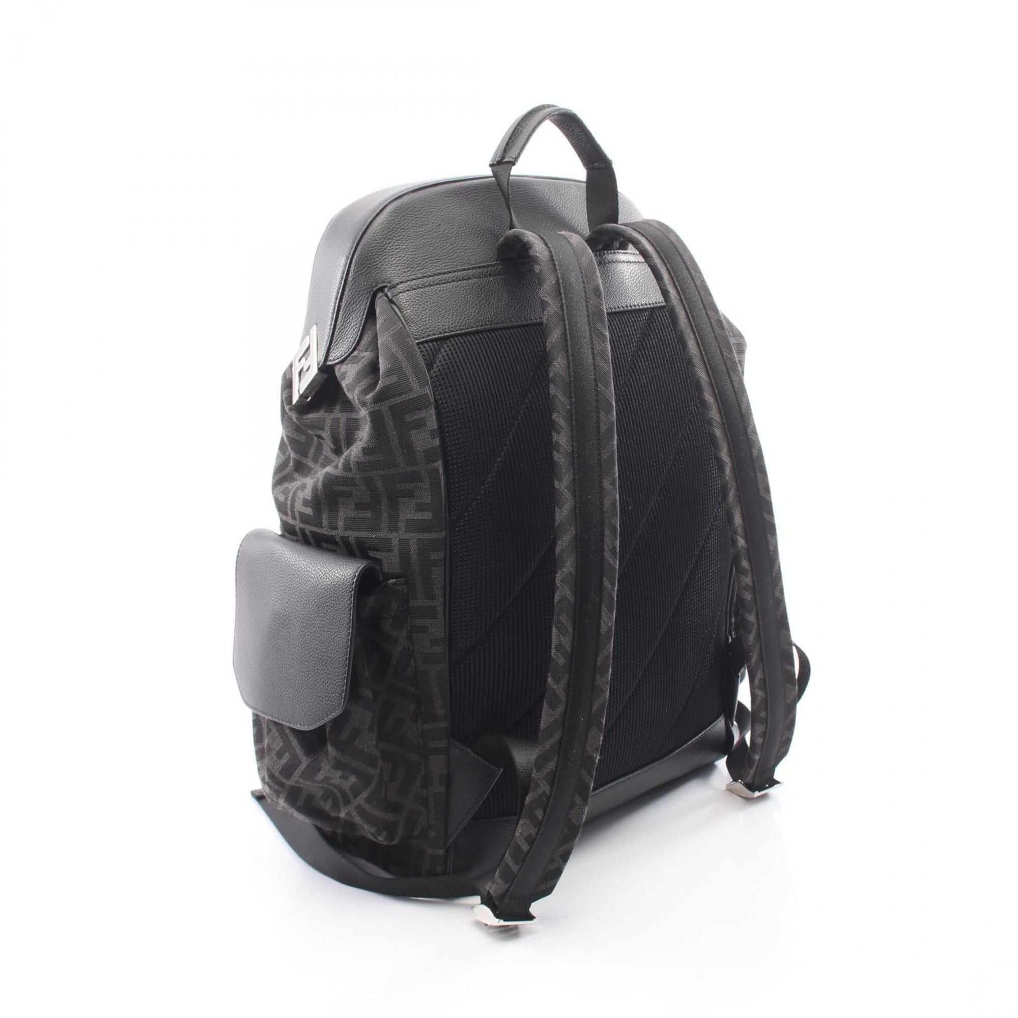 Fendi Fendi FF Jacquard Drive Zucca Backpack/Handbag - Canvas and Leather Men's Gray/Black Size ONE SIZE - 2 Thumbnail