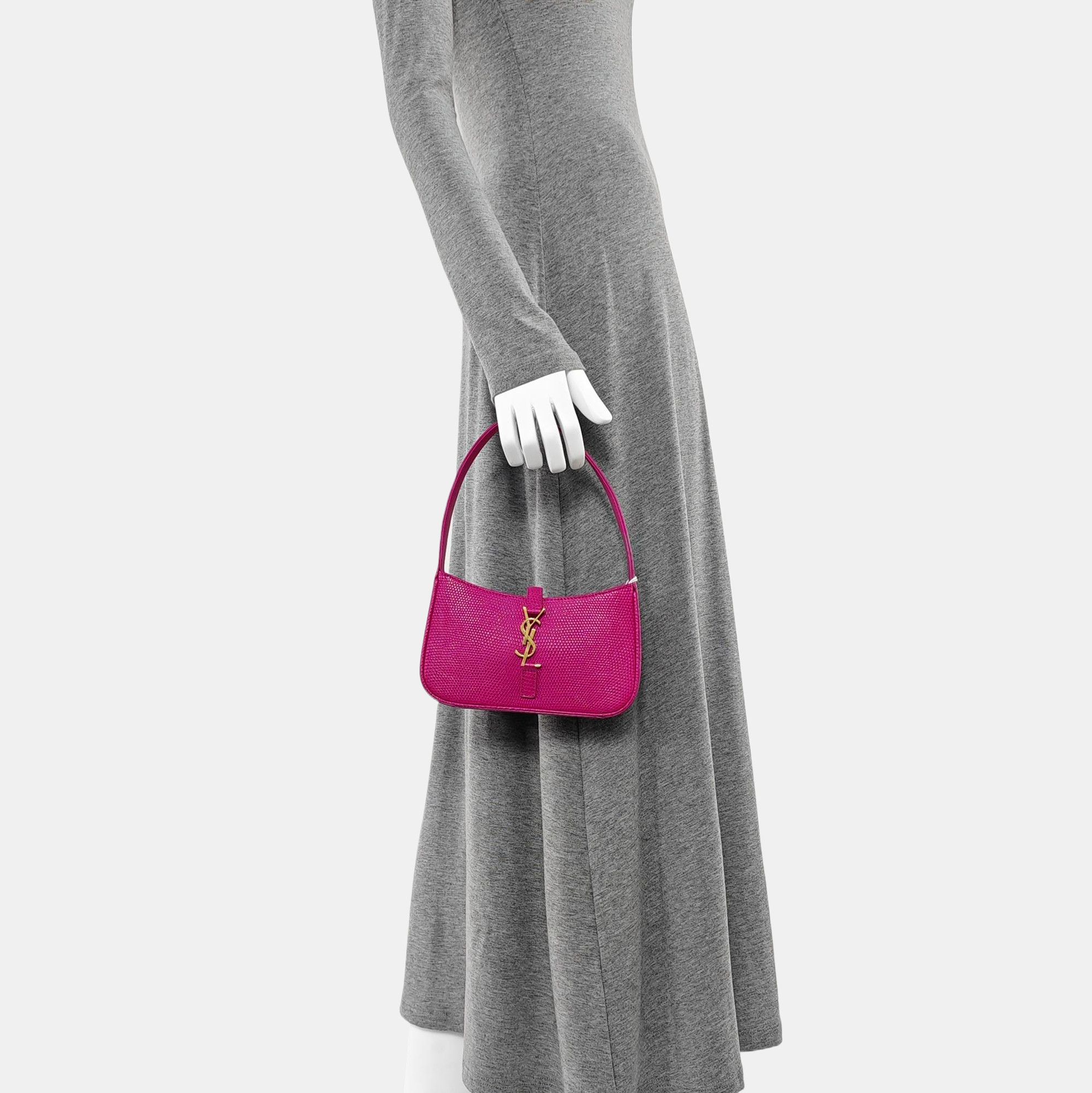 Saint Laurent Paris Saint Laurent Le 5 à 7 Lizard Effect Shoulder Bag Size ONE SIZE - 2 Thumbnail