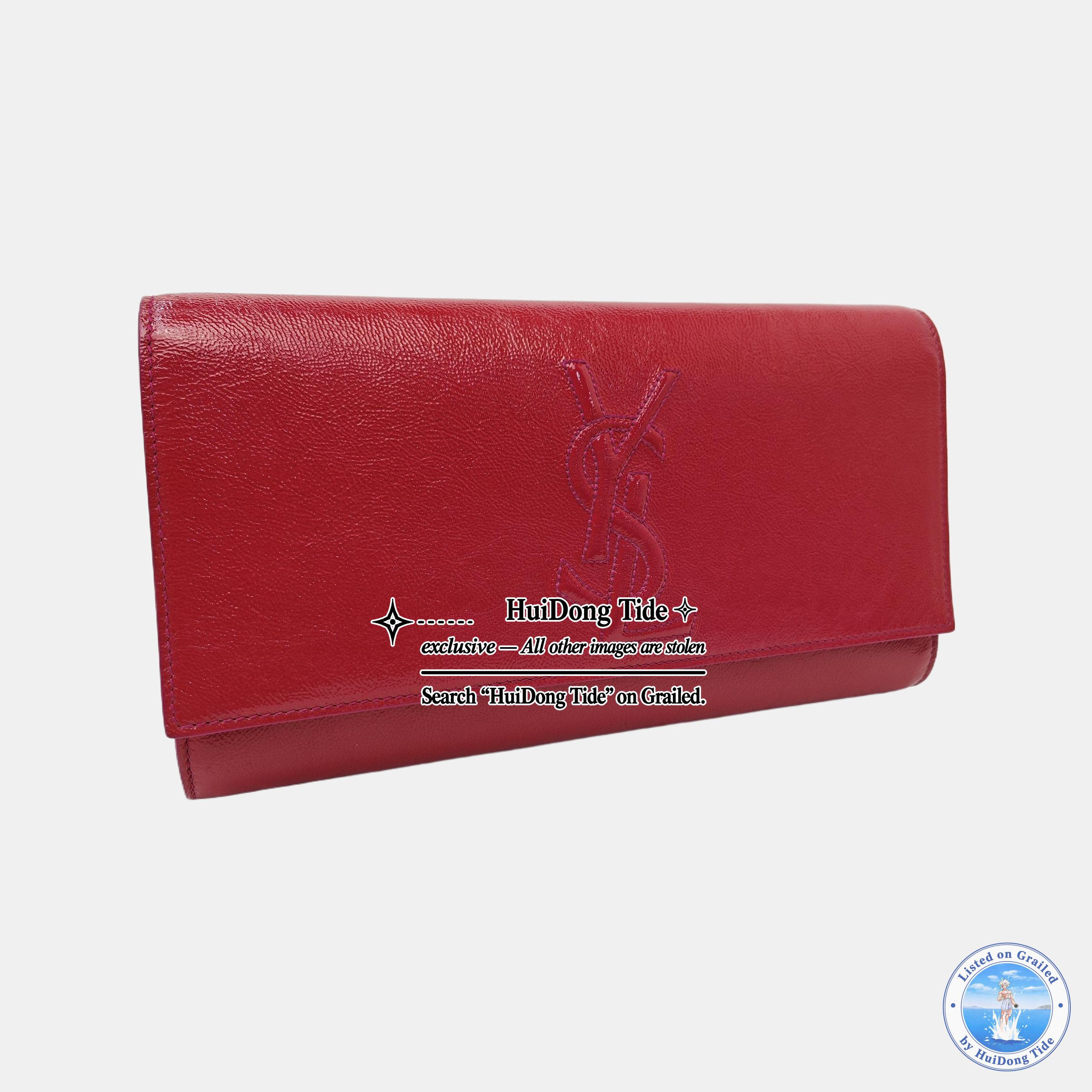 Saint Laurent Paris Saint Laurent Belle Jour Pleated Leather Clutch Size ONE SIZ Size ONE SIZE - 3 Thumbnail