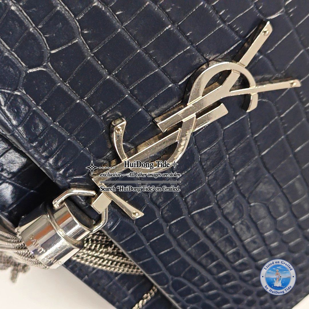 Saint Laurent Paris Saint Laurent Kate Crocodile Embossed Shoulder Bag Size ONE SIZE - 9 Thumbnail