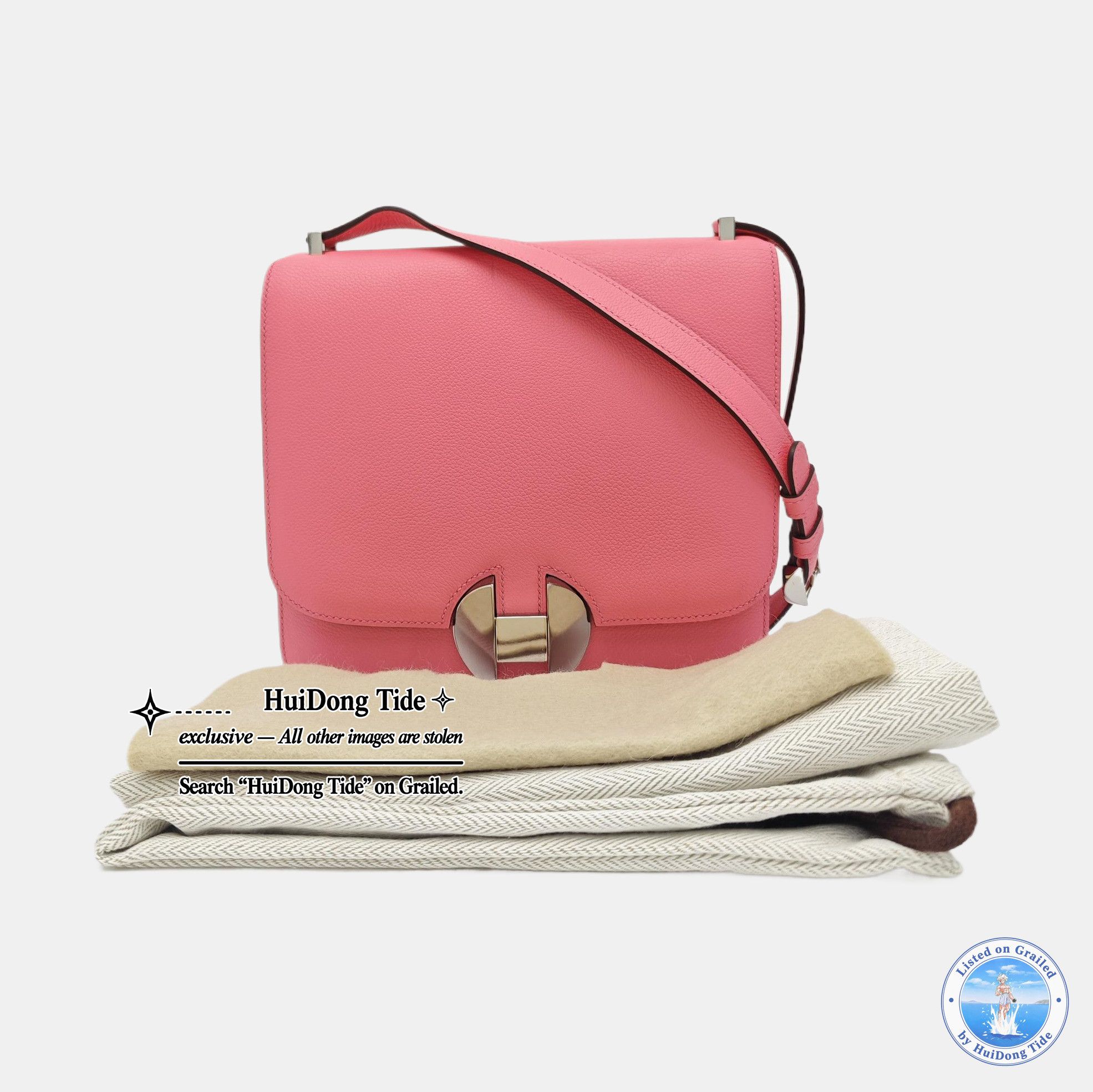 Hermes HERMÈS 2002 20 Evercolor Leather Shoulder Bag Pink Size ONE SIZE - 7 Thumbnail