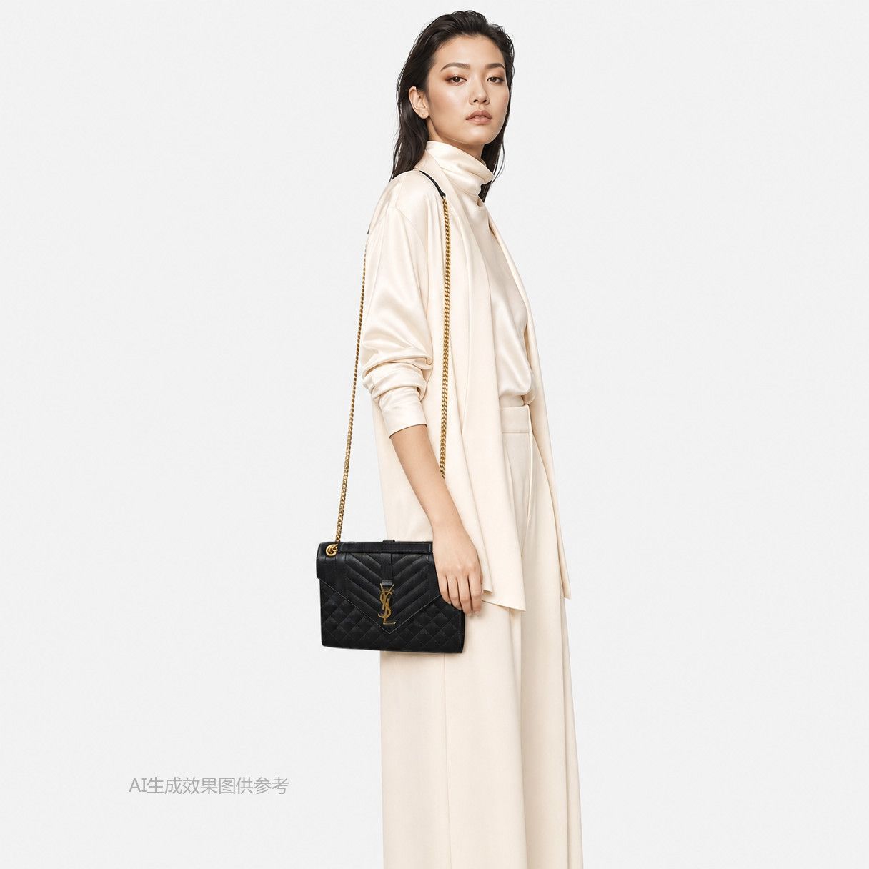 Saint Laurent Paris Saint Laurent Envelope Quilted Leather Shoulder Bag Size ONE SIZE - 2 Thumbnail