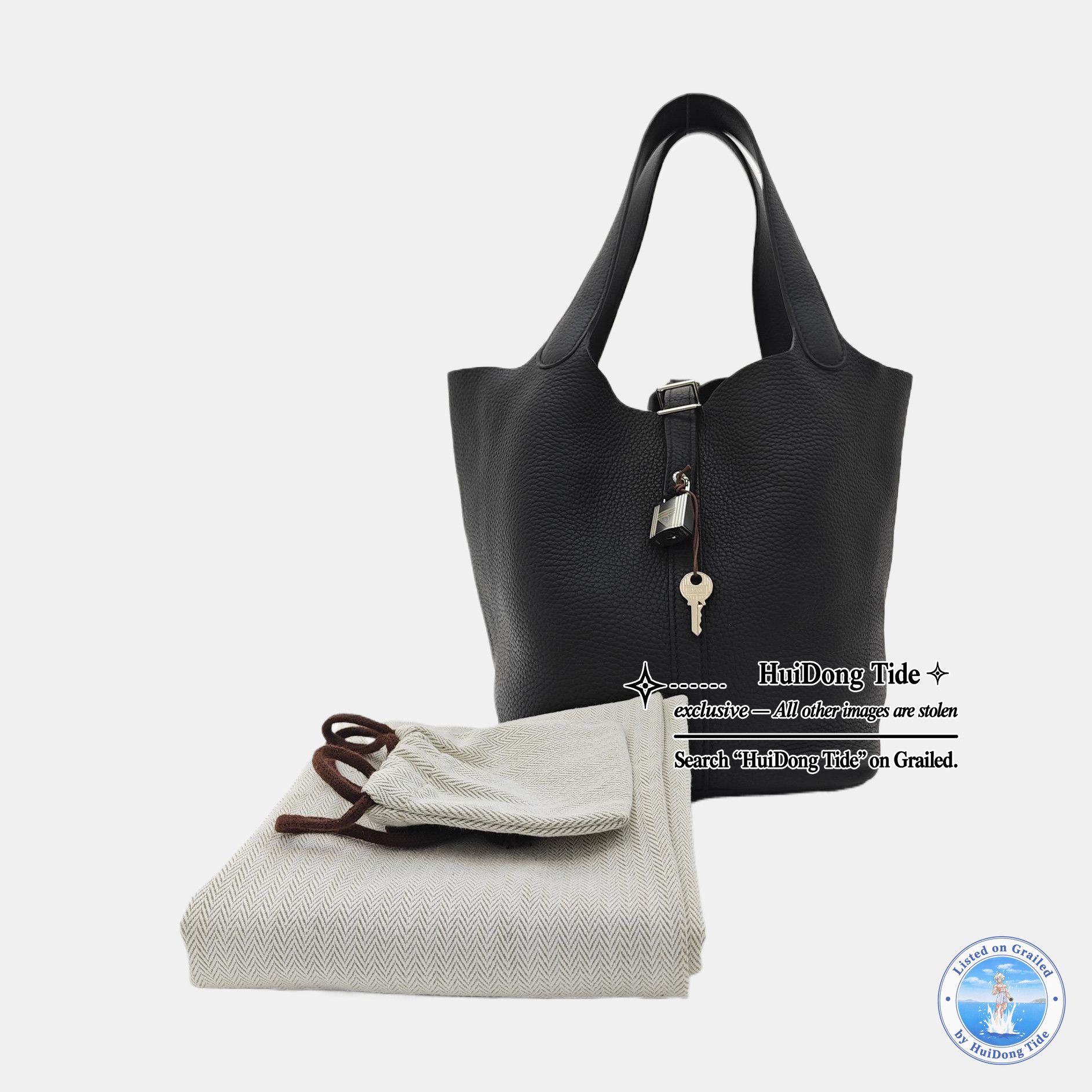 Hermes Hermès Picotin Lock 22 Black Clemence Leather Bag Size ONE SIZE - 7 Thumbnail