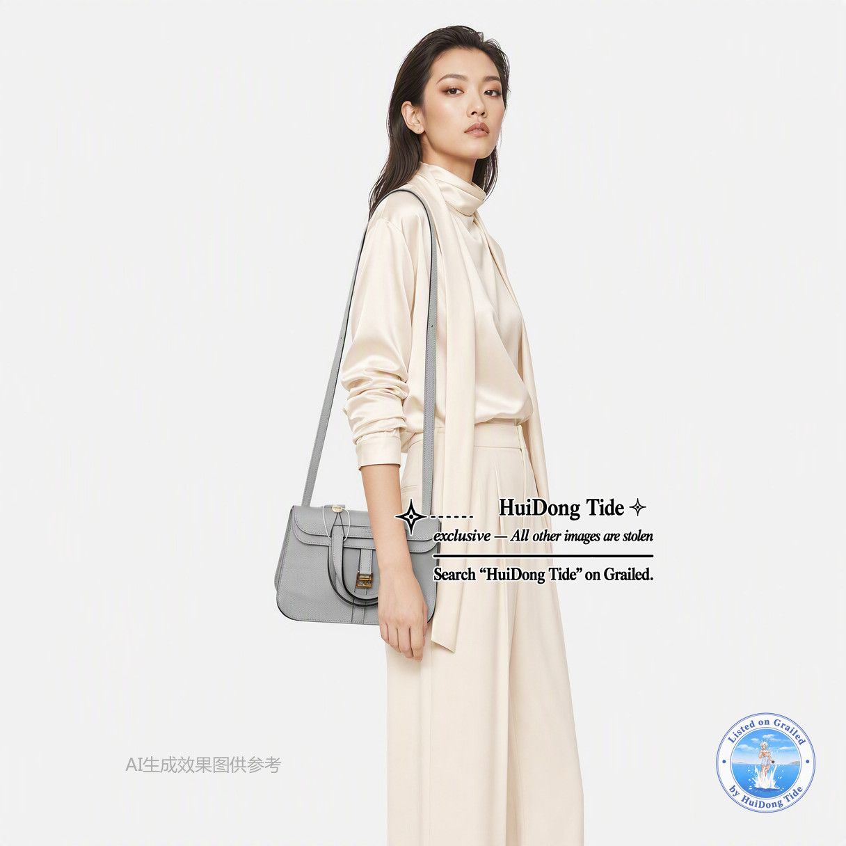 Hermes Hermès Halzan 25 Glacier Blue Evercolor Leather Bag Size ONE SIZE - 2 Thumbnail