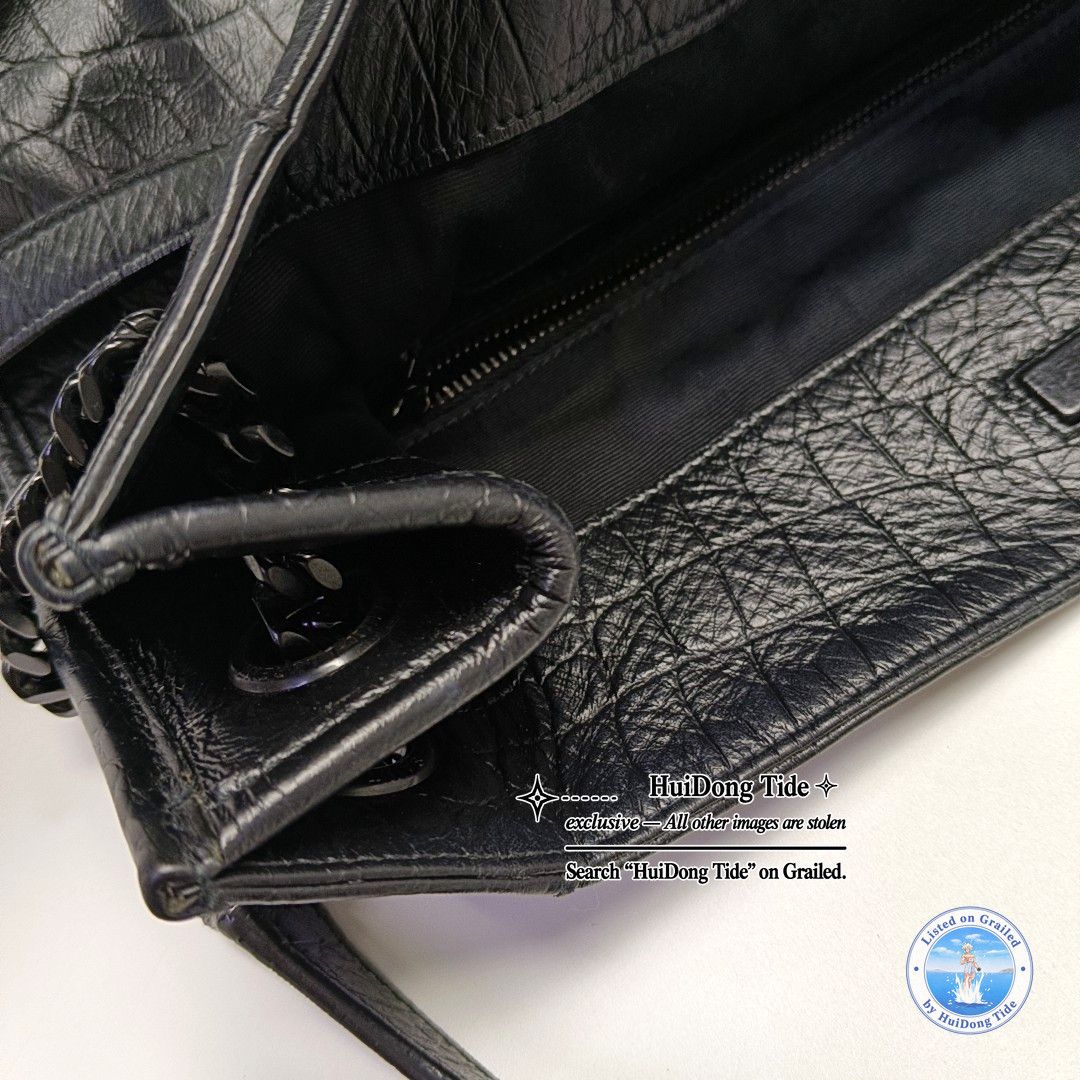 Saint Laurent Paris Saint Laurent Niki Crocodile Embossed Leather Shoulder Bag Size ONE SIZE - 9 Thumbnail