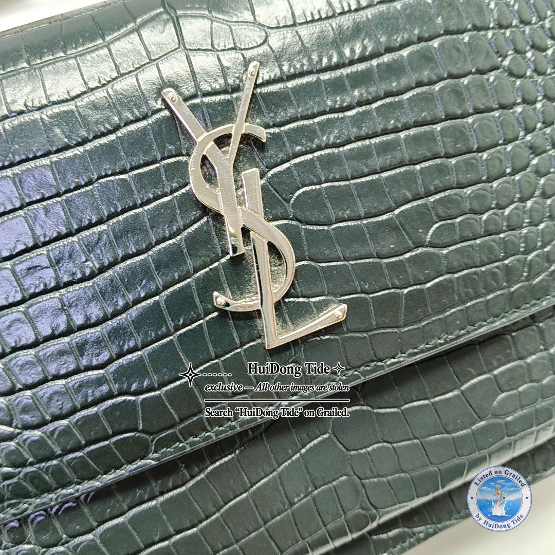 Saint Laurent Paris Saint Laurent Sunset Crocodile-Embossed Shoulder Bag Size ONE SIZE - 8 Thumbnail