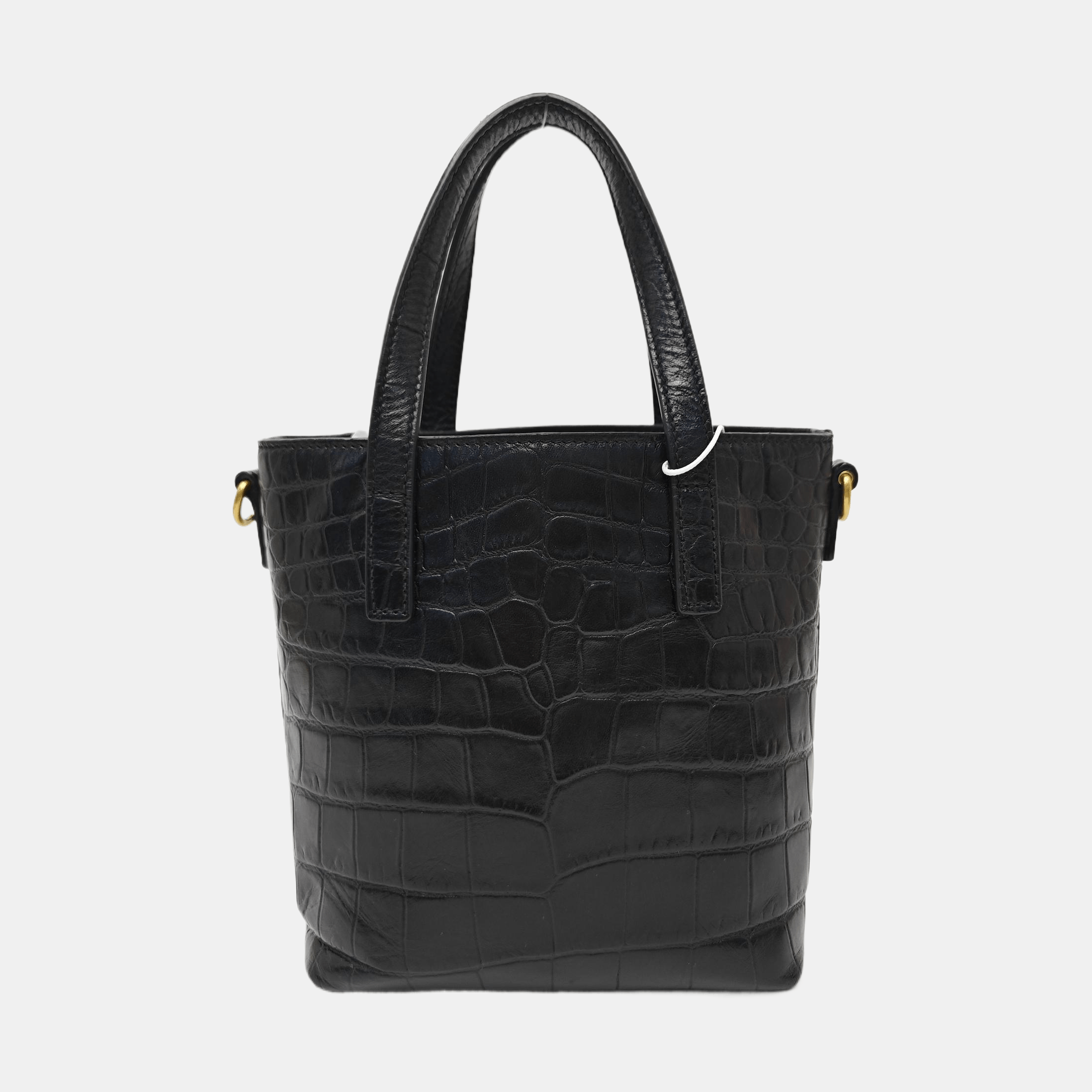 Saint Laurent Paris Saint Laurent Croc Embossed Leather Handle Bag ONE SIZE Size ONE SIZE - 4 Thumbnail