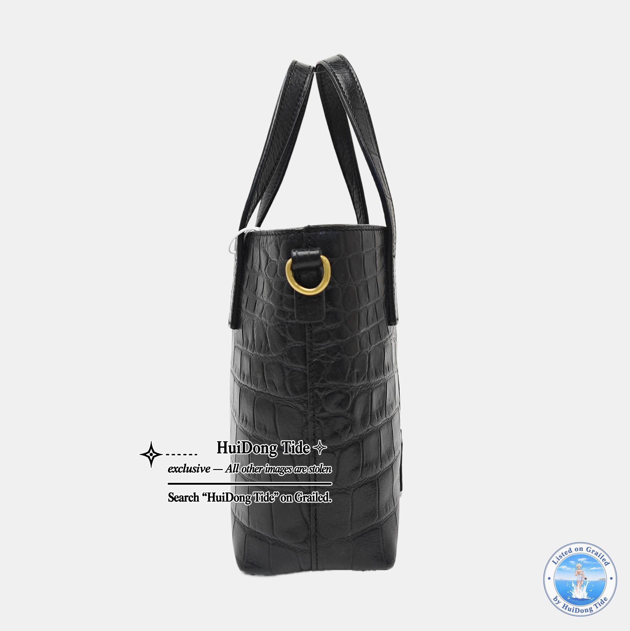 Saint Laurent Paris Saint Laurent Croc Embossed Leather Handle Bag ONE SIZE Size ONE SIZE - 3 Thumbnail