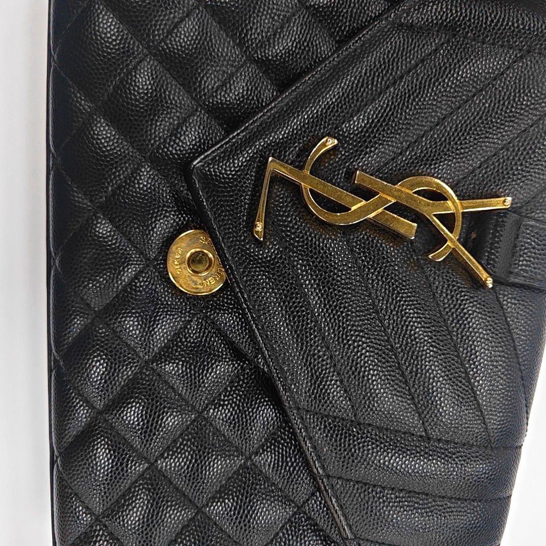 Saint Laurent Paris Saint Laurent Monogram Quilted Shoulder Bag Black Size ONE SIZE - 9 Thumbnail