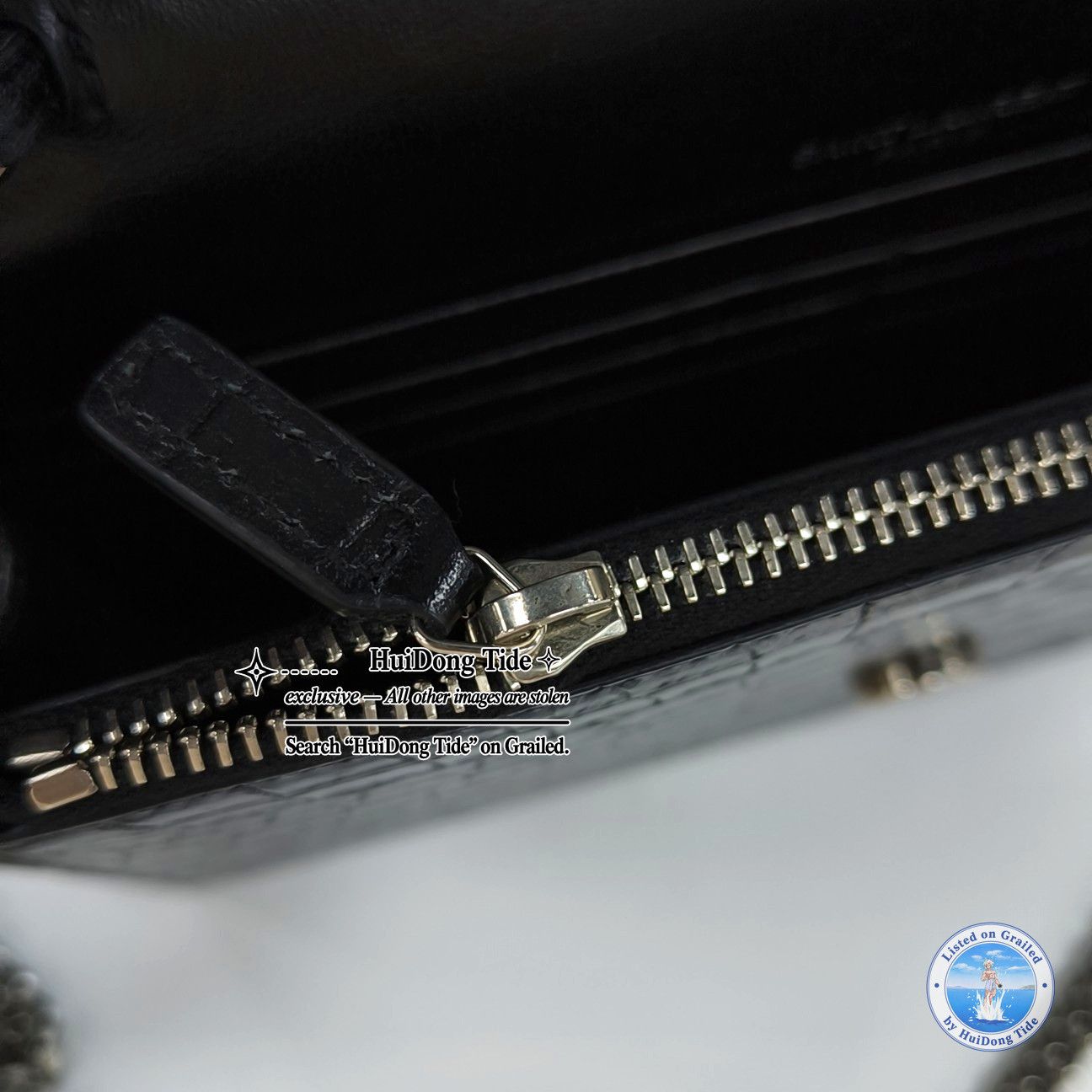 Saint Laurent Paris Saint Laurent Kate Crocodile Embossed WOC Bag Size ONE SIZE - 9 Thumbnail