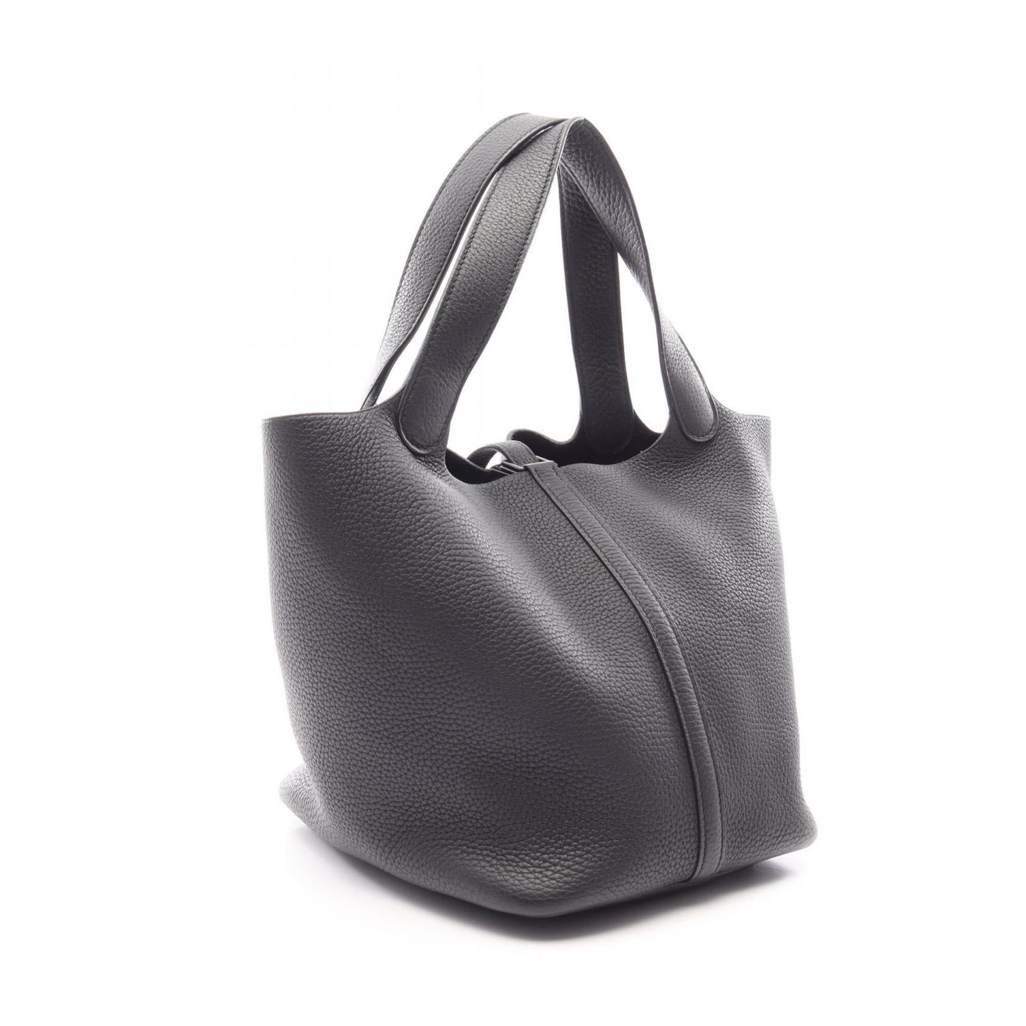 Hermes Hermes Picotin Lock MM Monochrome Handbag with Black Hardware - Taurillon Clemence Leather Women's Size ONE SIZE - 2 Thumbnail