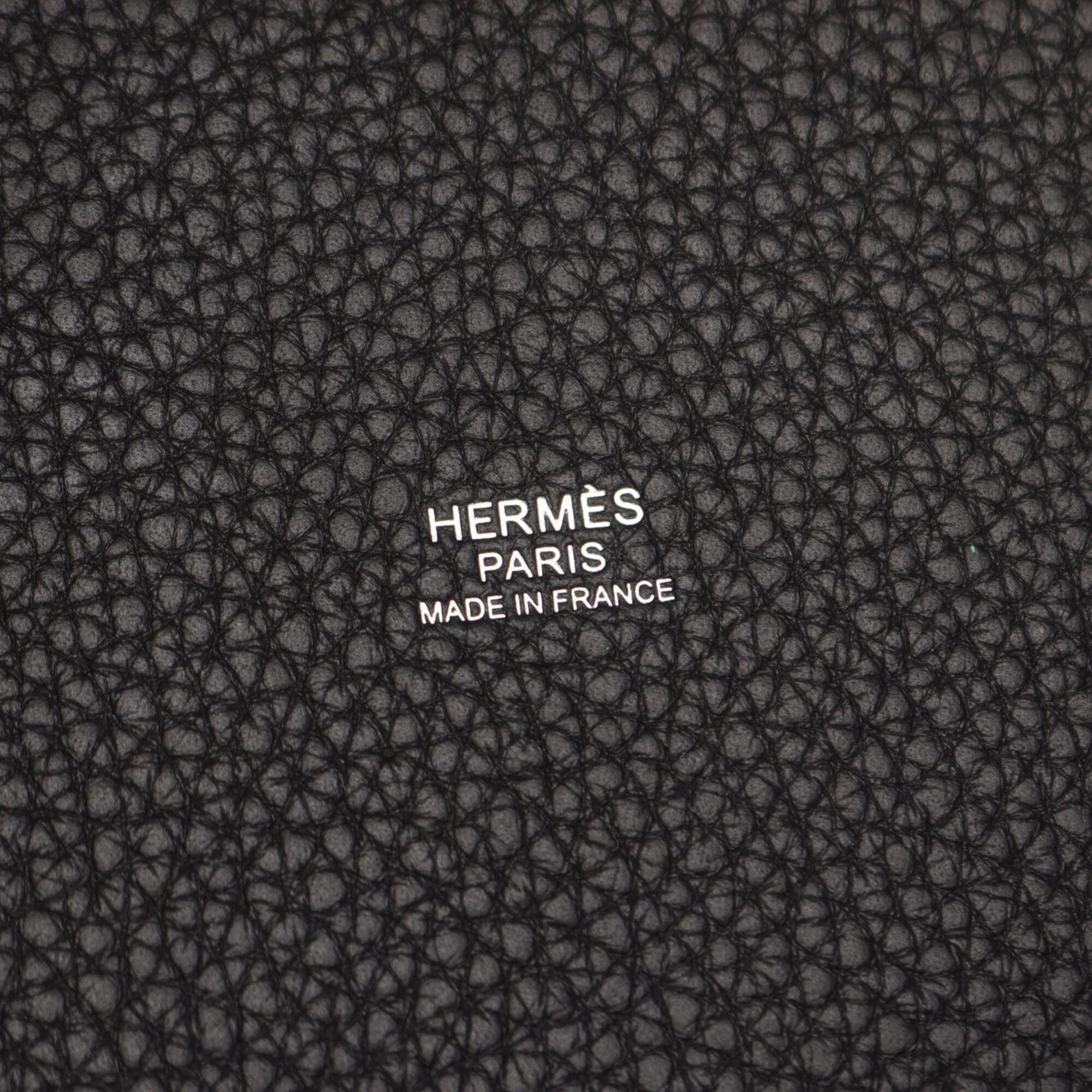 Hermes Hermes Picotin Lock MM Monochrome Handbag with Black Hardware - Taurillon Clemence Leather Women's Size ONE SIZE - 4 Thumbnail