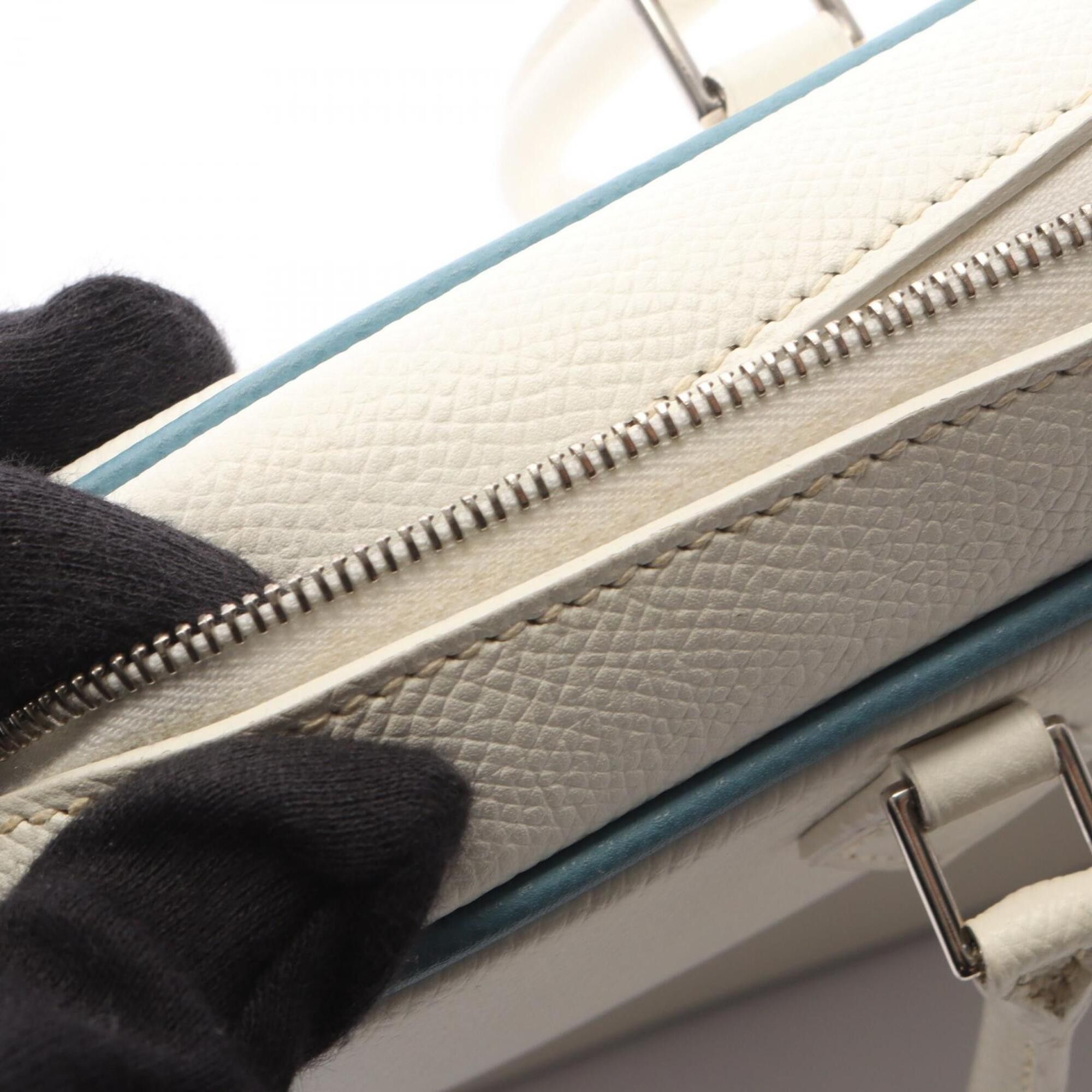 Hermes Hermes Plume Elan 28 Handbag, Leather, Veau Epsom Women's, White Size ONE SIZE - 13 Thumbnail