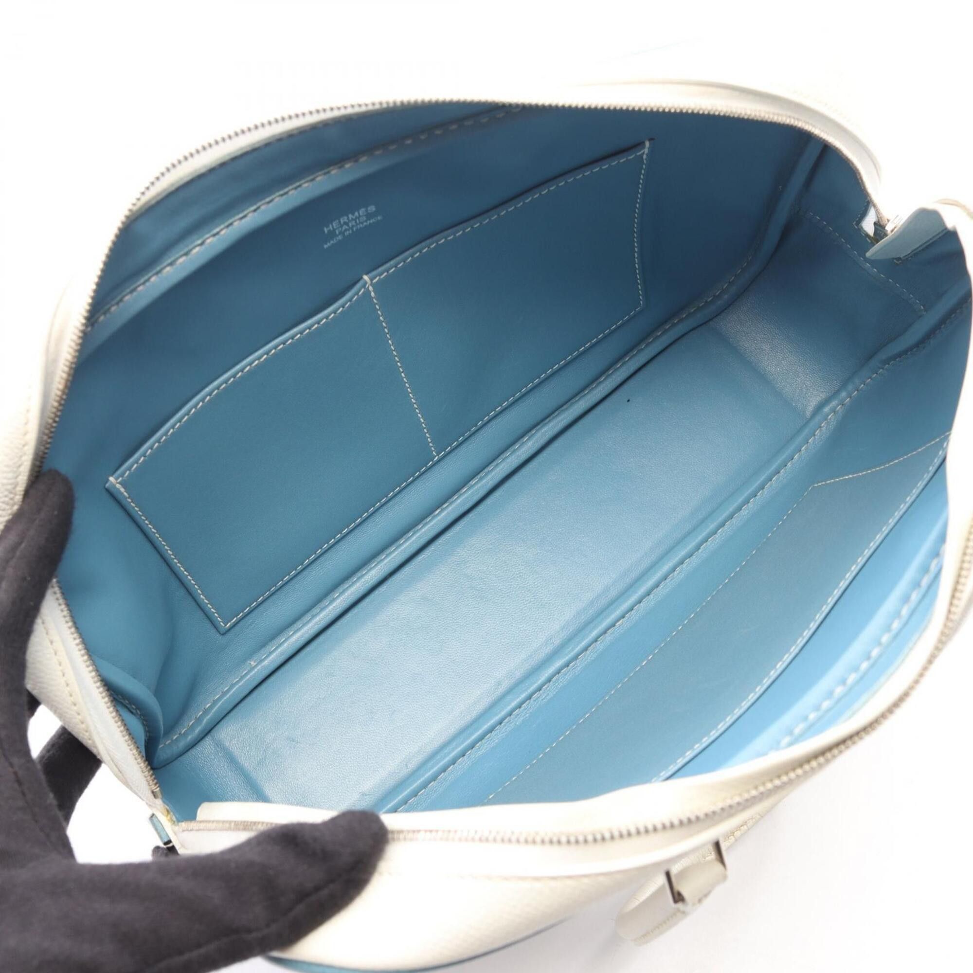 Hermes Hermes Plume Elan 28 Handbag, Leather, Veau Epsom Women's, White Size ONE SIZE - 3 Thumbnail