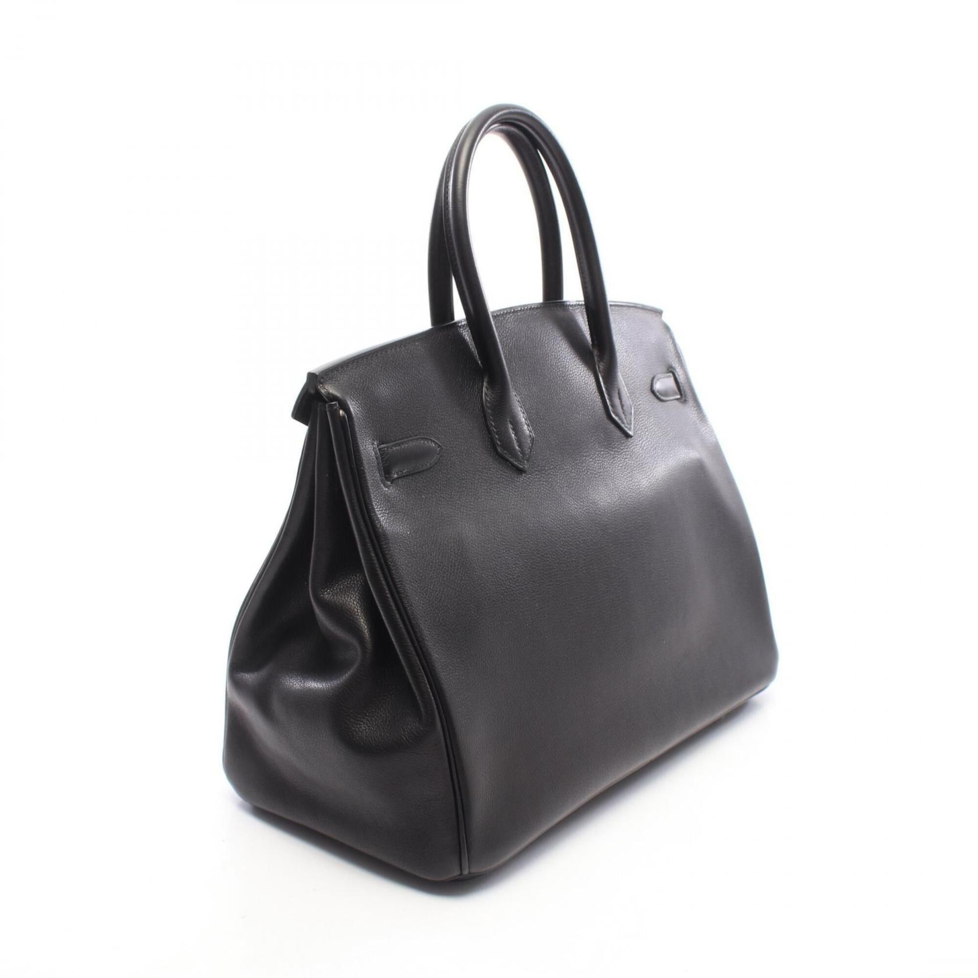 Hermes Hermes Birkin 35 Handbag, Calfskin (Evercalf) Leather, Women's, Black Size ONE SIZE - 2 Thumbnail