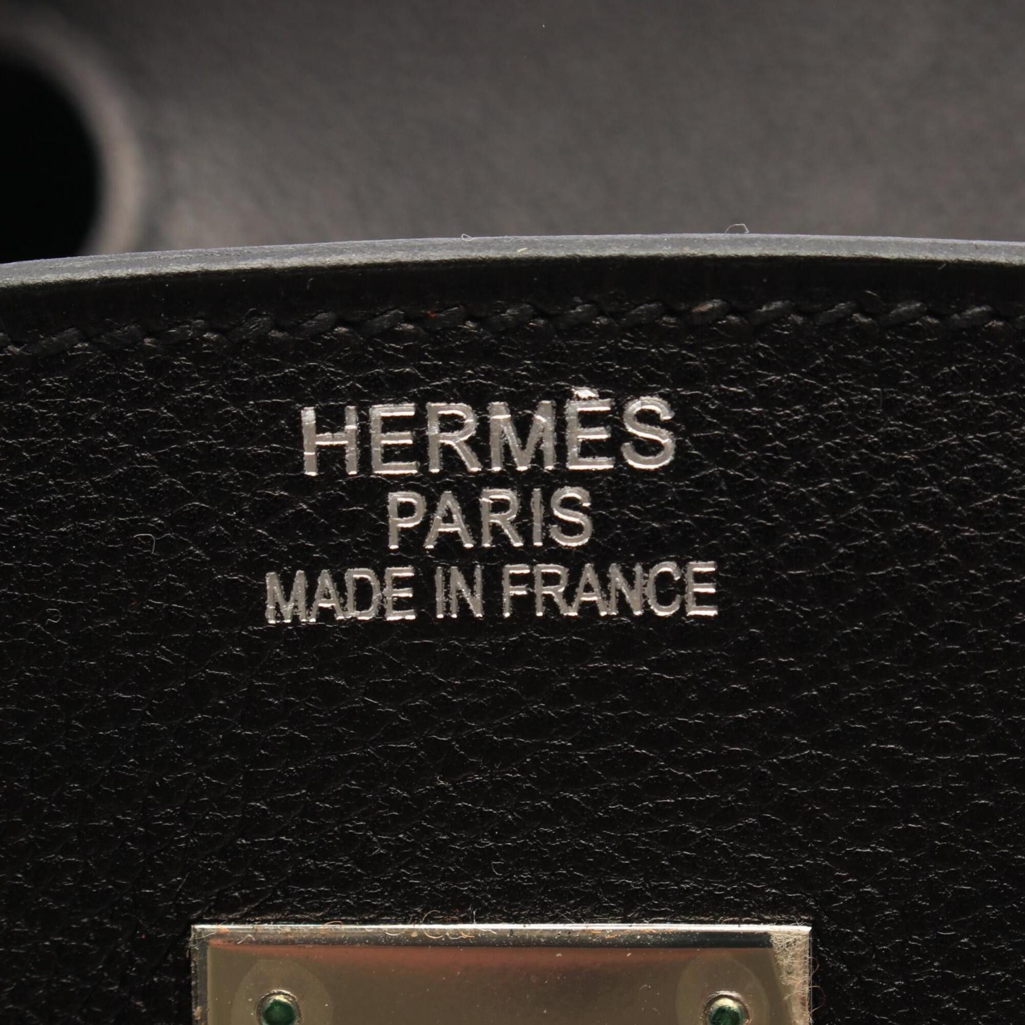 Hermes Hermes Birkin 35 Handbag, Calfskin (Evercalf) Leather, Women's, Black Size ONE SIZE - 4 Thumbnail