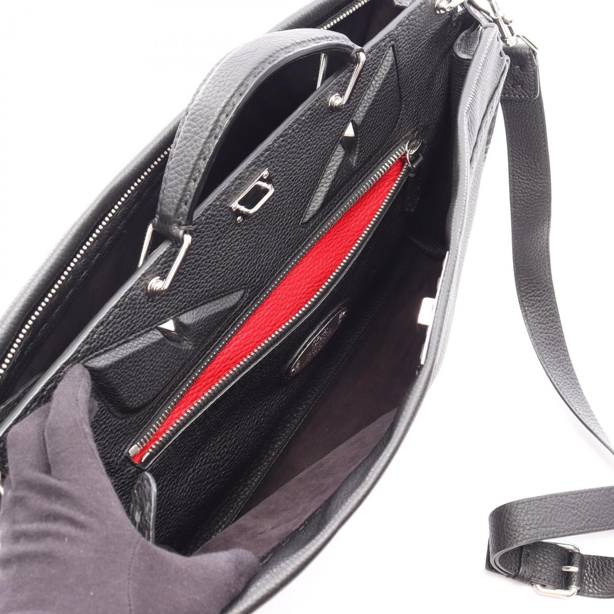 Fendi Fendi Peekaboo Selleria Business Bag Handbag Leather Men's Women's Black 7VA388 Size ONE SIZE - 4 Thumbnail