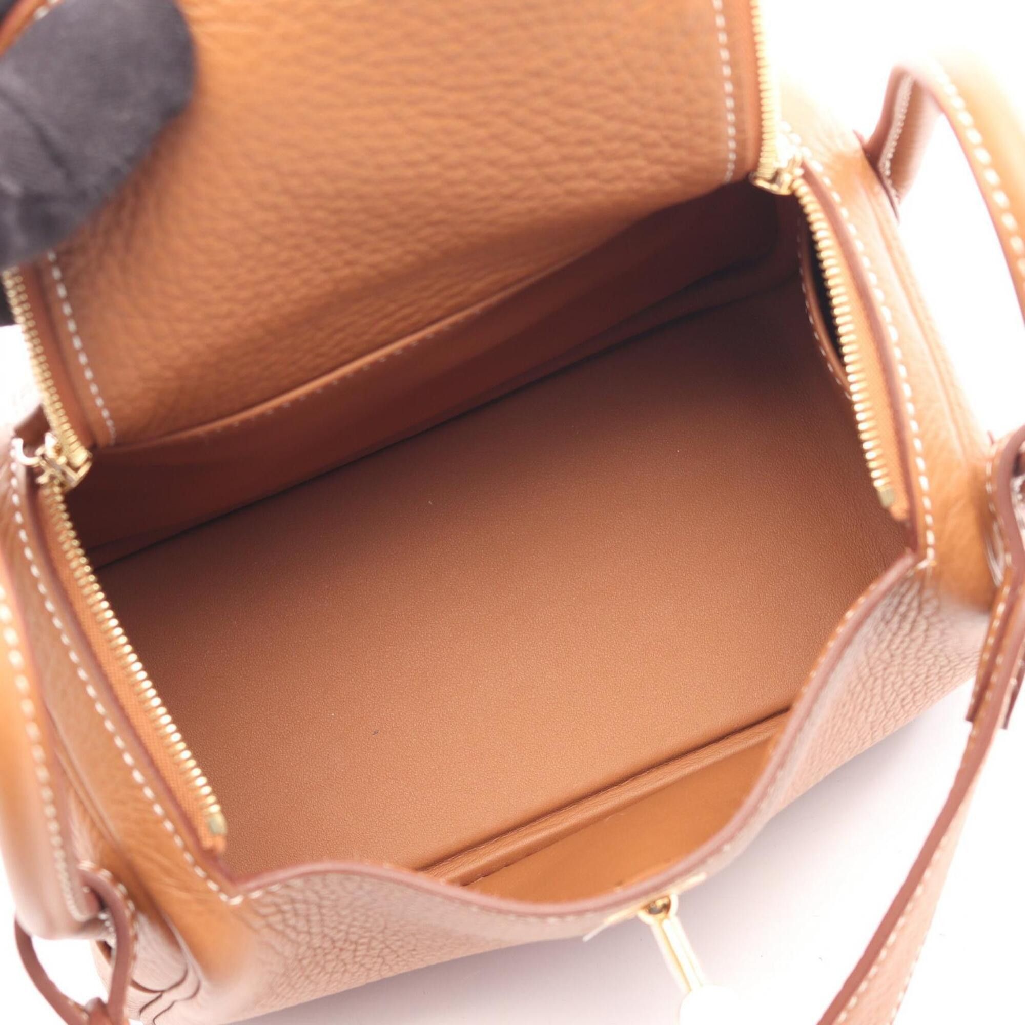 Hermes Hermes Lindy Mini Shoulder Bag/Handbag, Leather, Taurillon Clemence, Brown Tone Size ONE SIZE - 3 Thumbnail