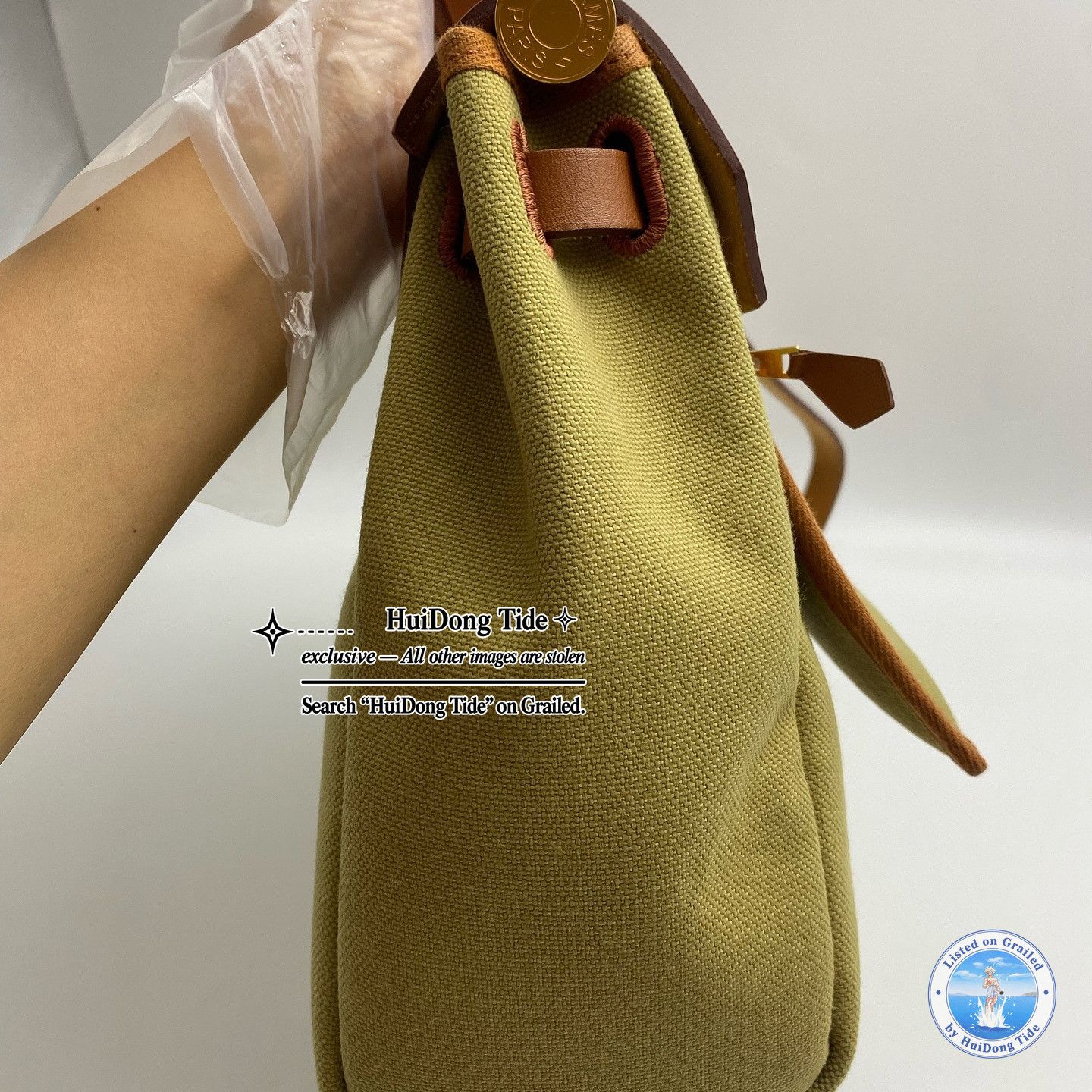 Hermes Hermès Herbag 30 Canvas Leather Handle Bag Size ONE SIZE - 9 Thumbnail