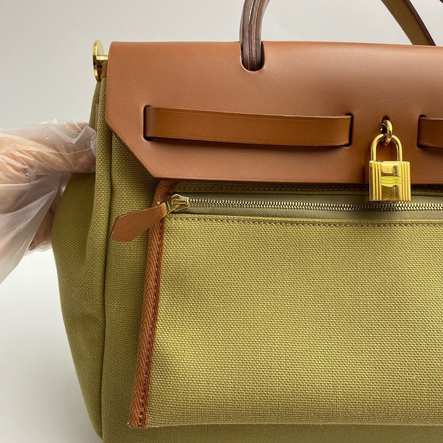 Hermes Hermès Herbag 30 Canvas Leather Handle Bag Size ONE SIZE - 10 Thumbnail