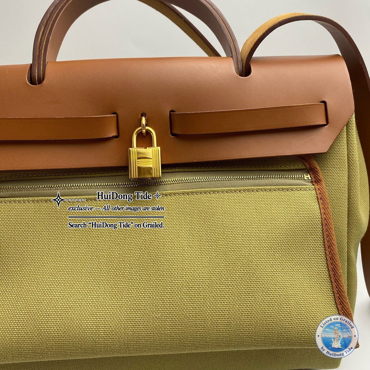 Hermes Hermès Herbag 30 Canvas Leather Handle Bag Size ONE SIZE - 11 Thumbnail