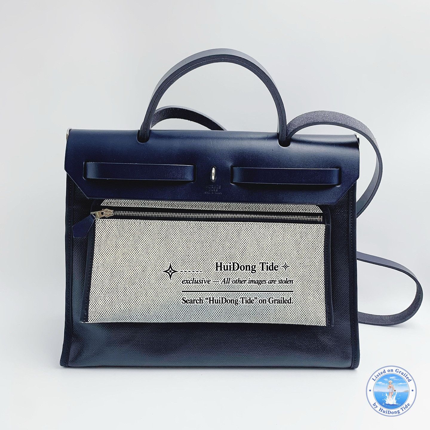 Hermes Hermès Herbag 31 Canvas Leather Handle Bag Size ONE SIZE - 2 Thumbnail