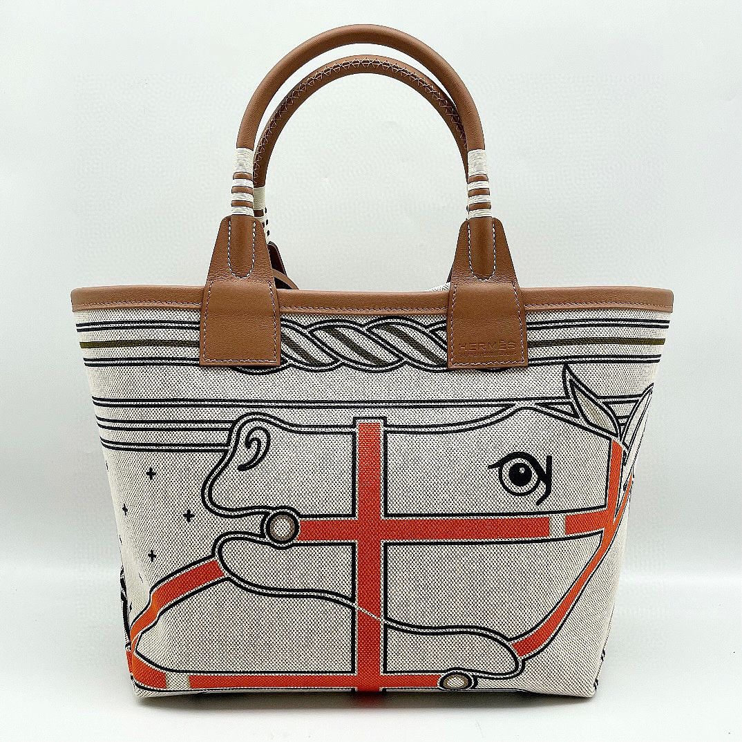 Hermes Hermès Steeple 25 Horse Print Canvas Tote Bag Size ONE SIZE - 2 Thumbnail