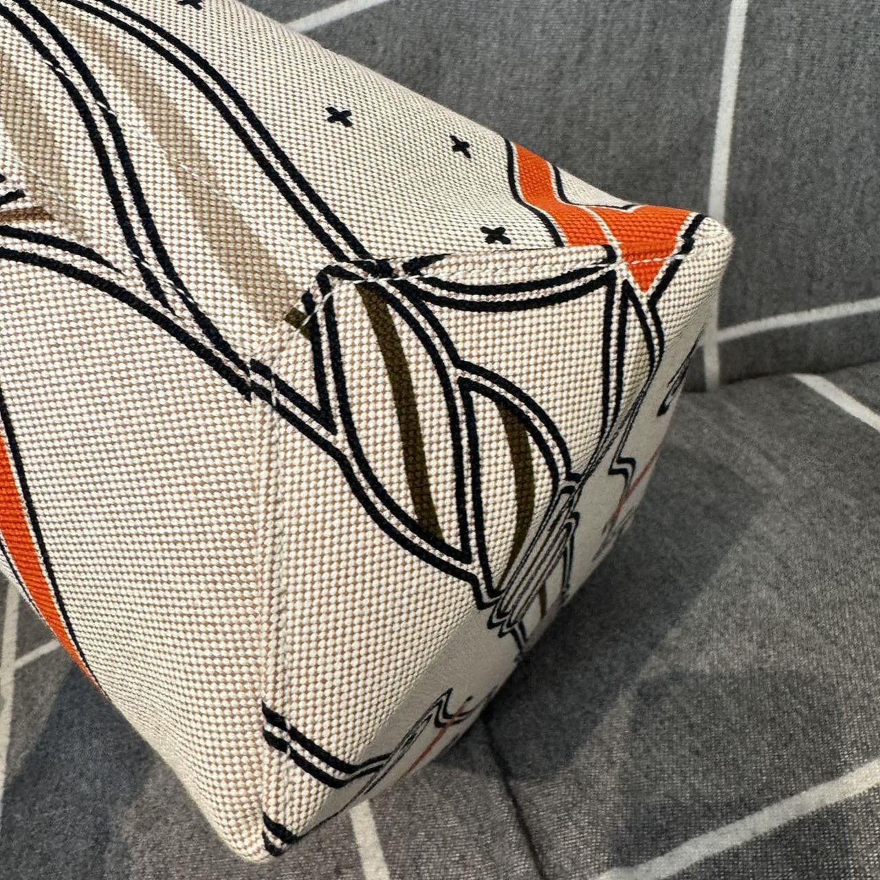 Hermes Hermès Steeple 25 Horse Print Canvas Tote Bag Size ONE SIZE - 10 Thumbnail