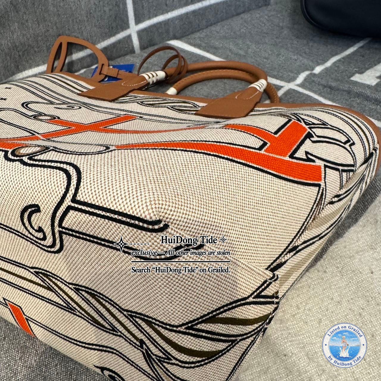 Hermes Hermès Steeple 25 Horse Print Canvas Tote Bag Size ONE SIZE - 14 Thumbnail