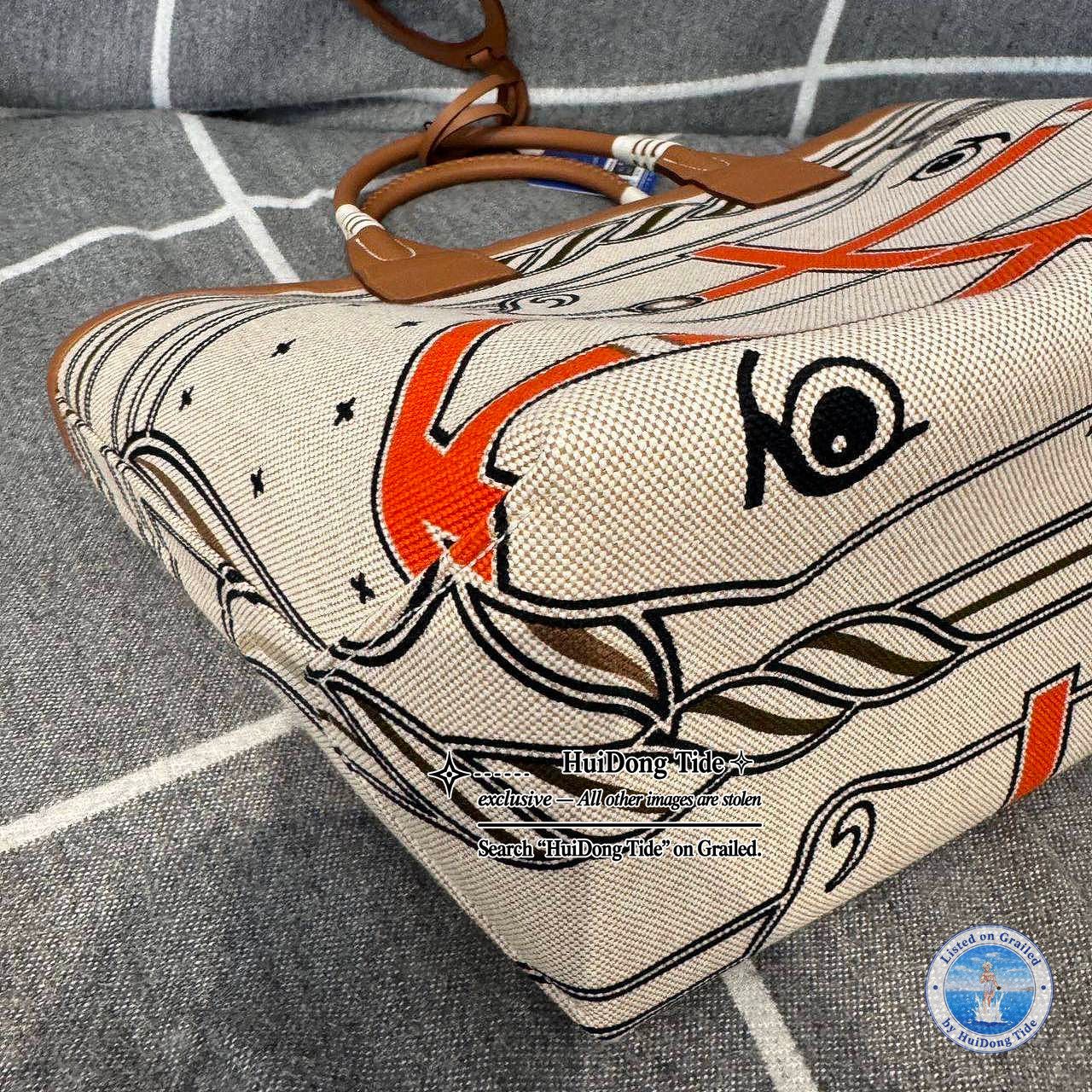 Hermes Hermès Steeple 25 Horse Print Canvas Tote Bag Size ONE SIZE - 15 Thumbnail