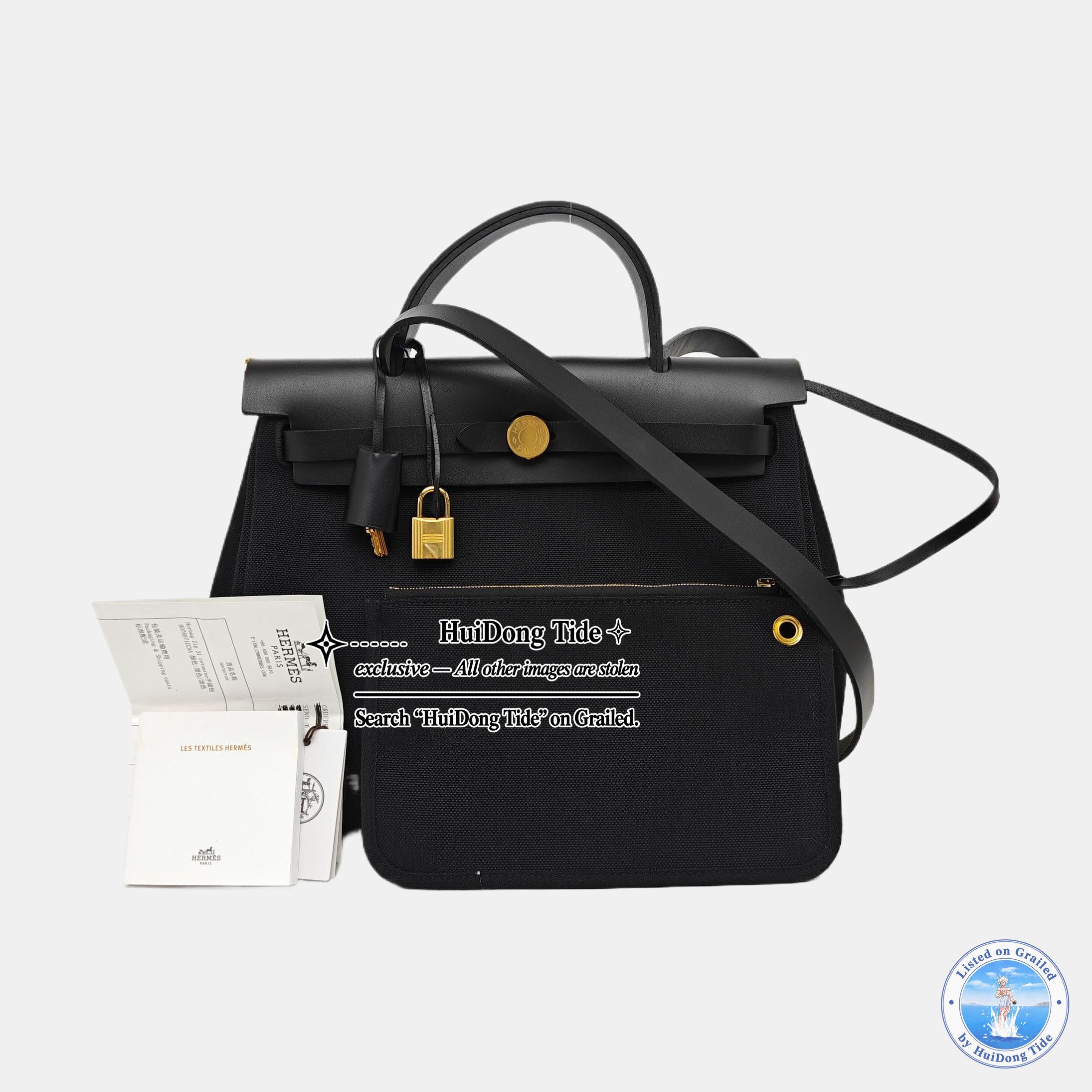 Hermes HERMÈS Herbag 31 Black Canvas Handle Bag Size ONE SIZE - 8 Thumbnail