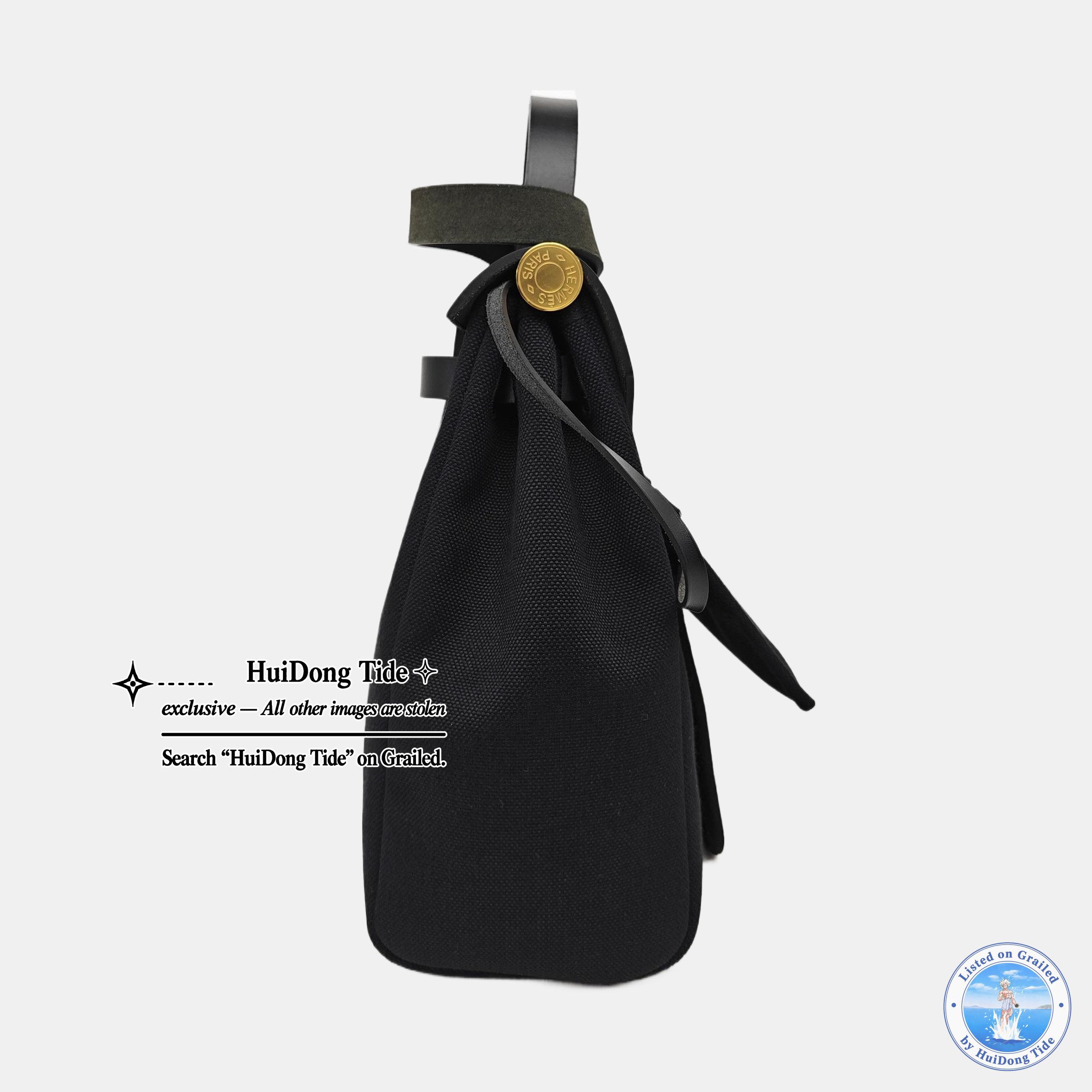 Hermes HERMÈS Herbag 31 Black Canvas Handle Bag Size ONE SIZE - 3 Thumbnail
