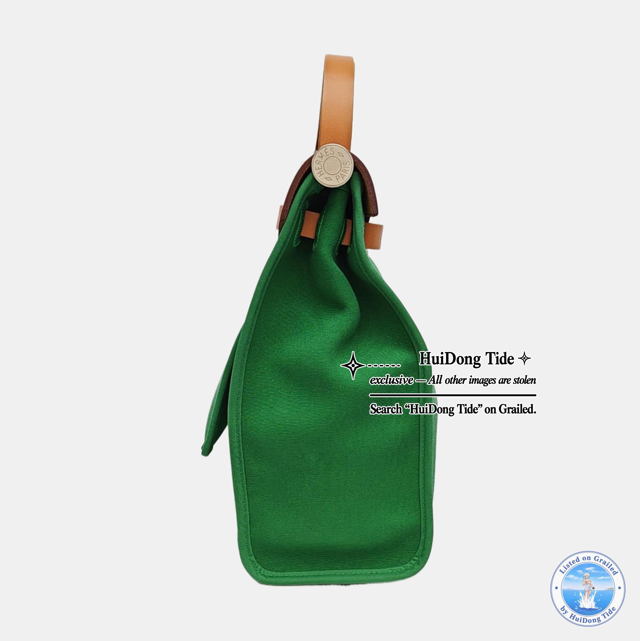 Hermes HERMÈS Bamboo Green Canvas Herbag 31 Size ONE SIZE - 4 Thumbnail